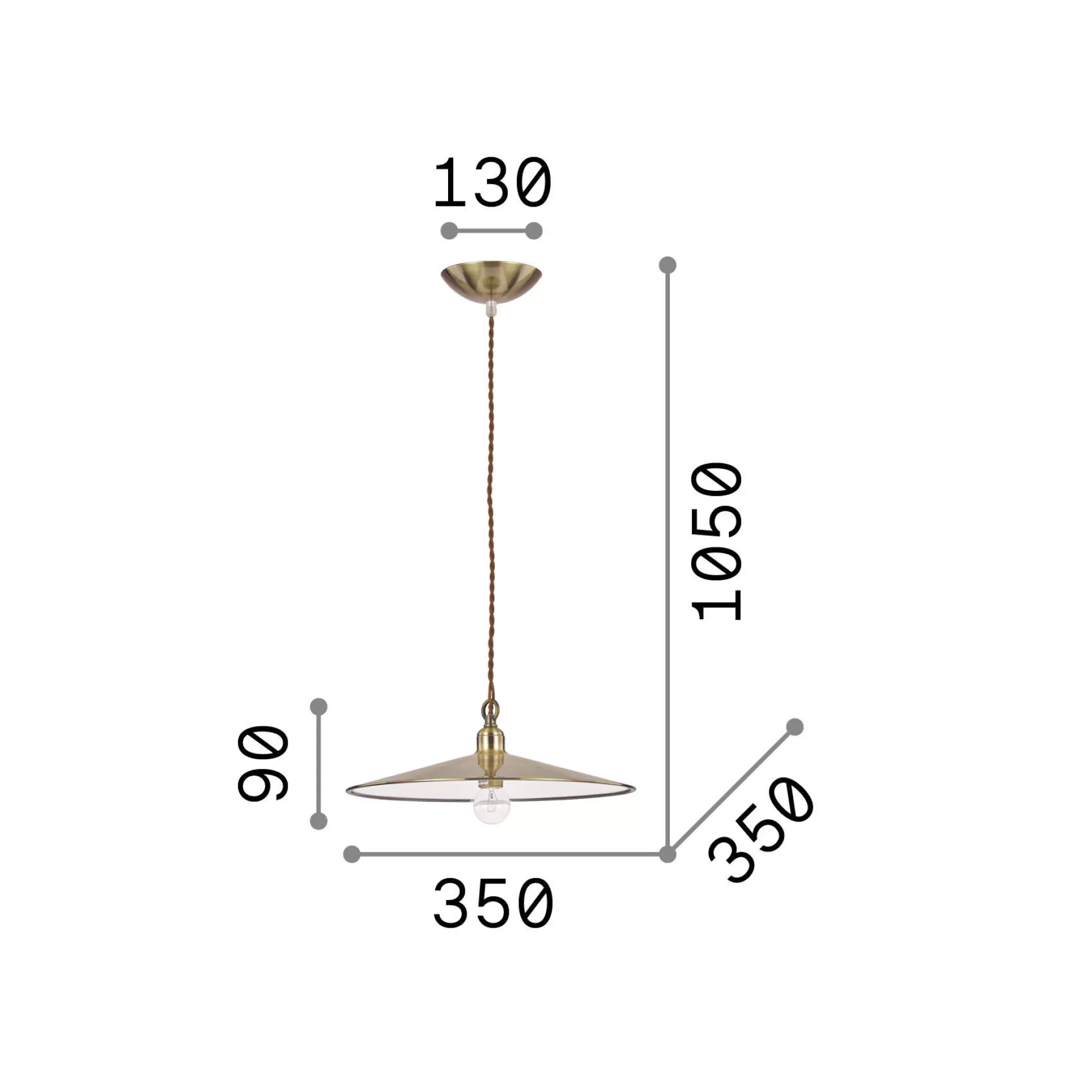 Dmora Lampade A Sospensione<Ideal-Lux - Lampada a sospensione CANTINA SP1 , 35 x 35 x h34 cm,