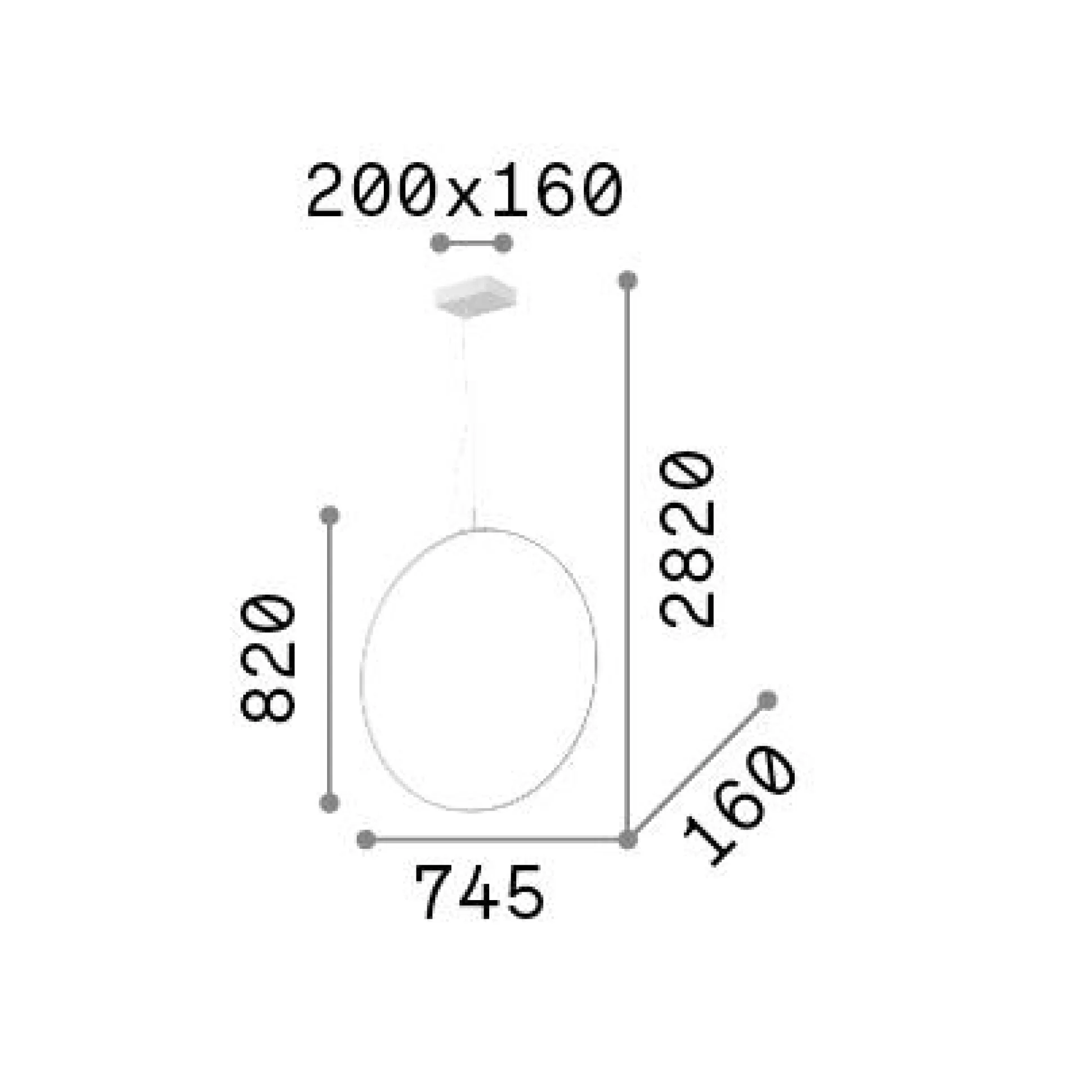 Dmora Lampade A Sospensione<Ideal-Lux - Lampada a sospensione CIRCUS SP D74, 75 x 16 x h107 cm,