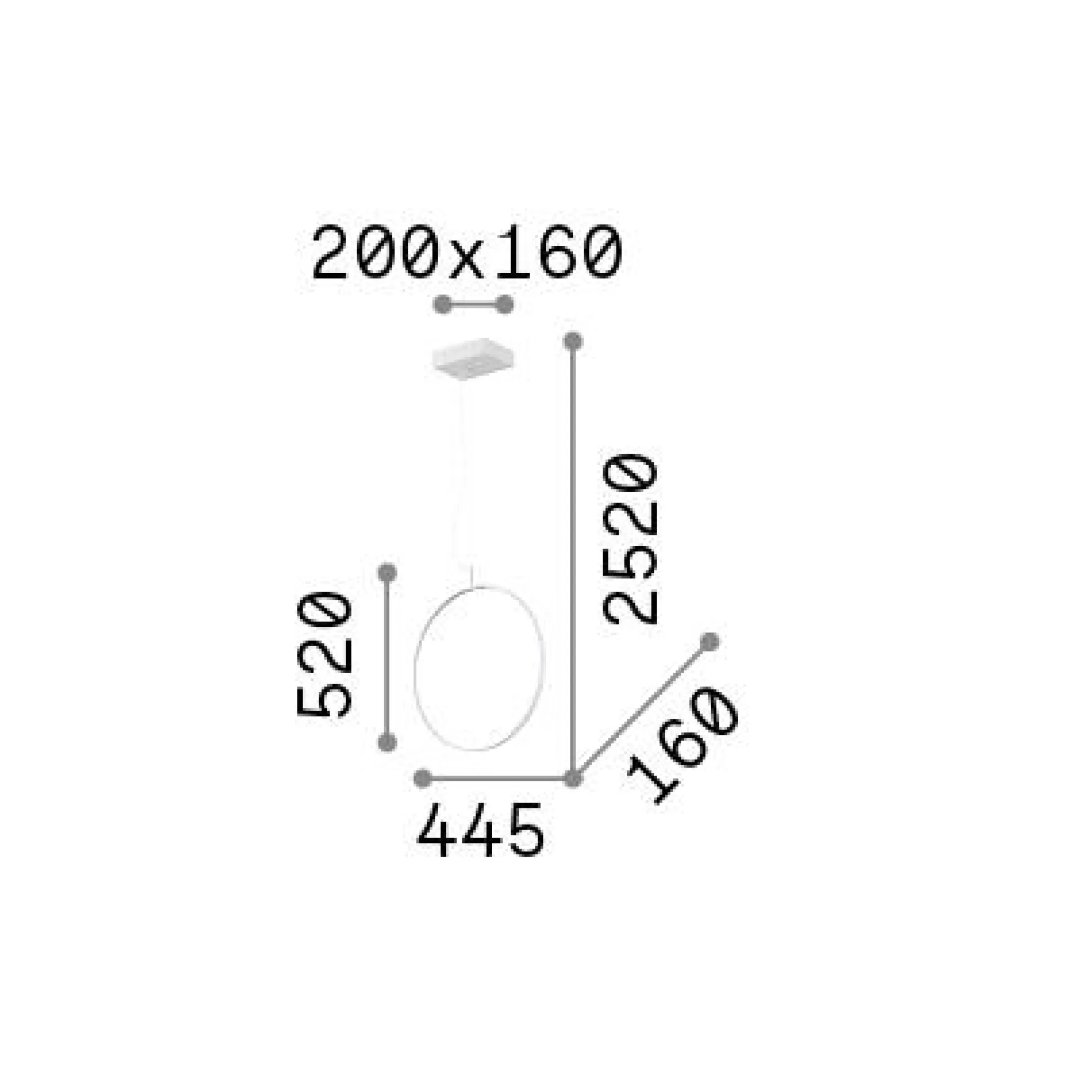 Dmora Lampade A Sospensione<Ideal-Lux - Lampada a sospensione CIRCUS SP D44, 45 x 16 x h77 cm,
