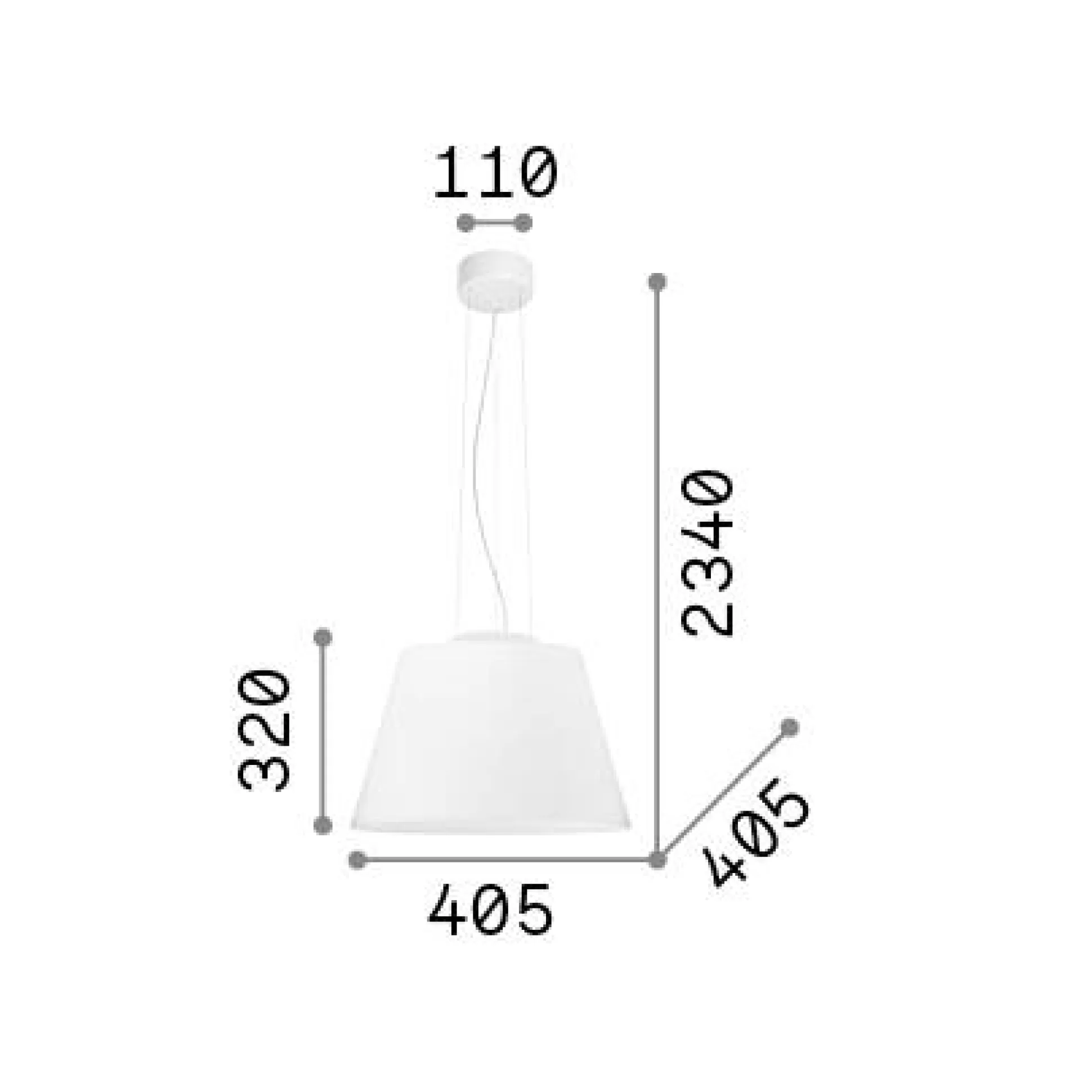 Dmora Lampade A Sospensione<Ideal-Lux - Lampada a sospensione CYLINDER SP1, 41 x 41 x h57 cm,