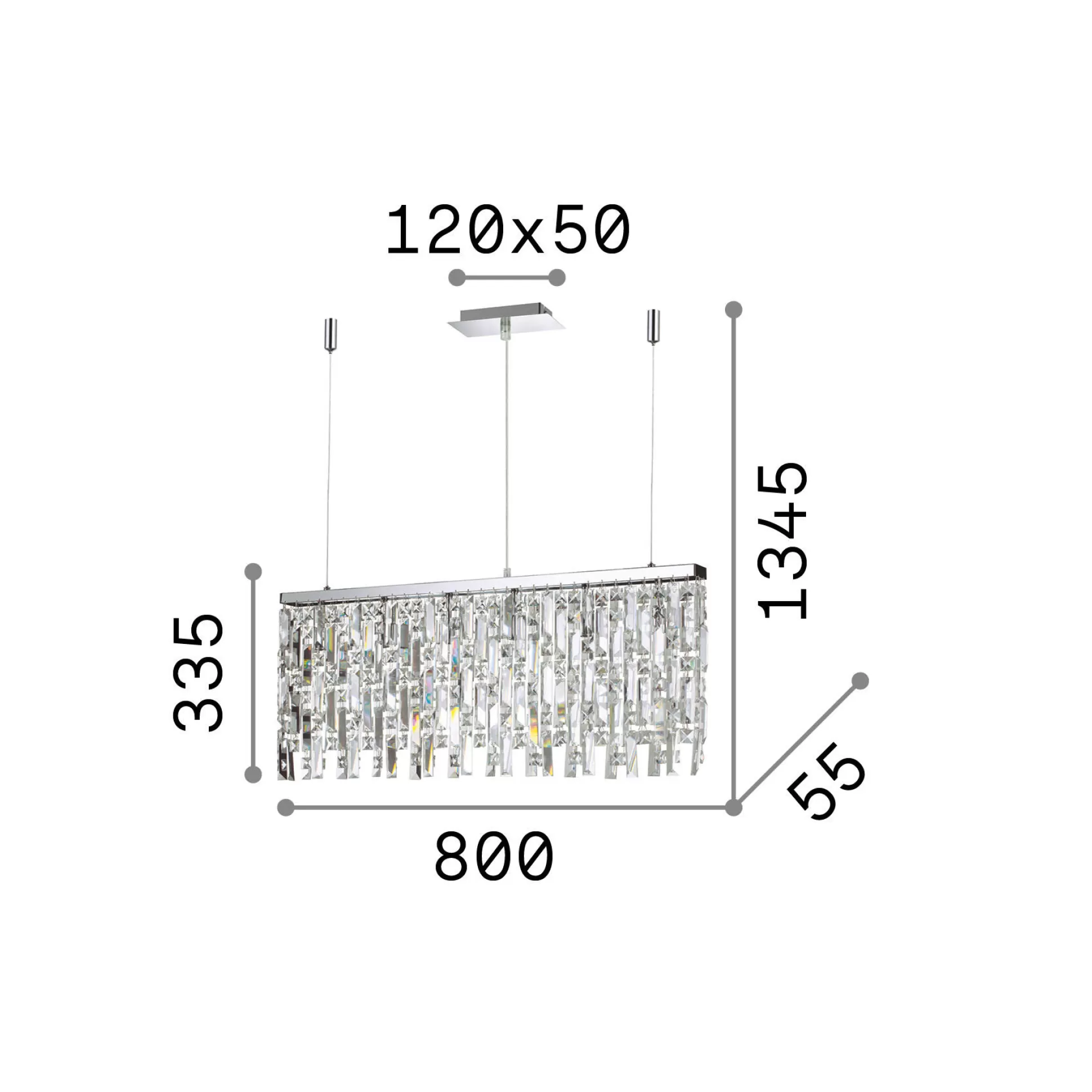Dmora Lampade A Sospensione<Ideal-Lux - Lampada a sospensione ELISIR SP6 , 80 x 6 x h59 cm,
