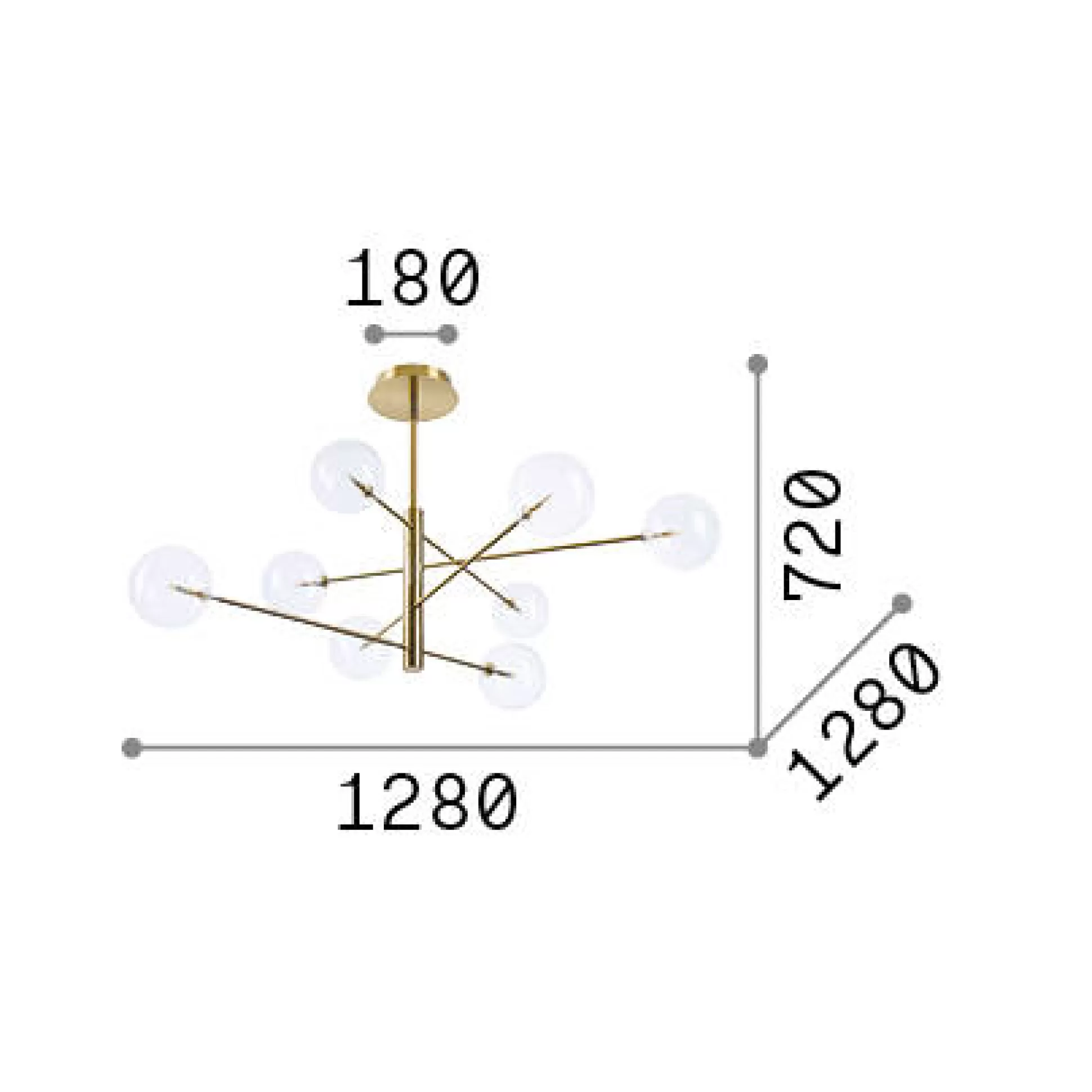 Dmora Lampade A Sospensione<Ideal-Lux - Lampada a sospensione EQUINOXE SP8 , 128 x 128 x h72 cm,