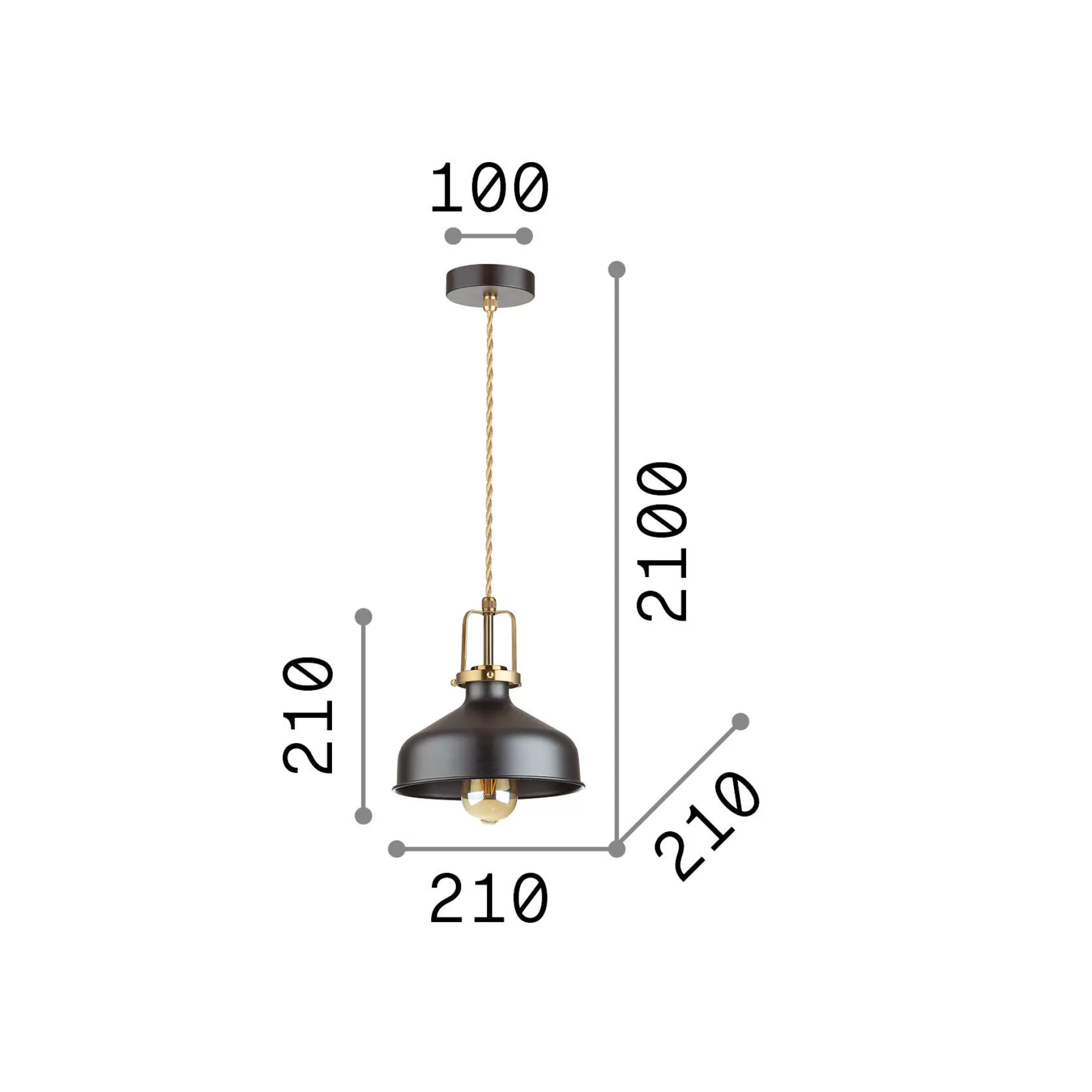 Dmora Lampade A Sospensione<Ideal-Lux - Lampada a sospensione ERIS-1 SP1 , 21 x 21 x h46 cm,