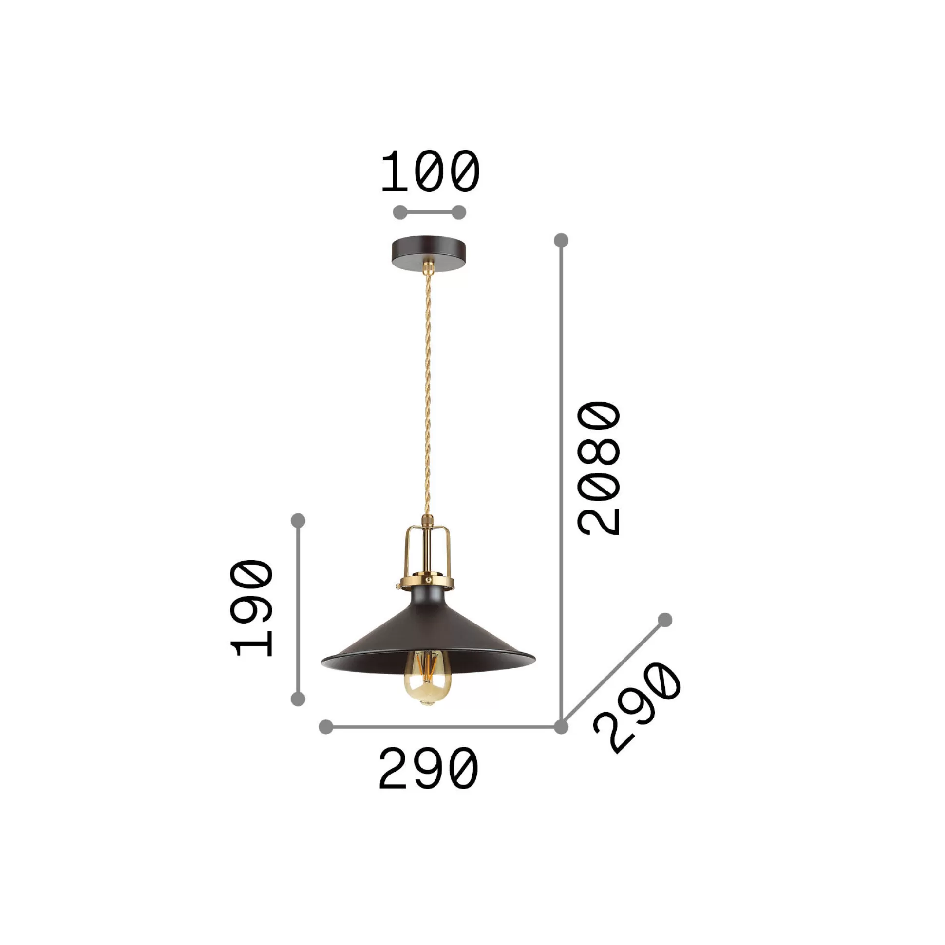 Dmora Lampade A Sospensione<Ideal-Lux - Lampada a sospensione ERIS-3 SP1 , 29 x 29 x h44 cm,