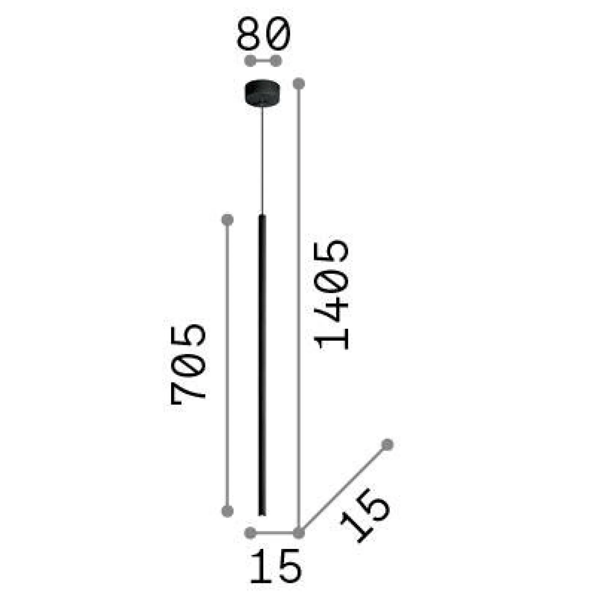 Dmora Lampade A Sospensione<Ideal-Lux - Lampada a sospensione FILO SP1 , 8 x 8 x h96 cm,