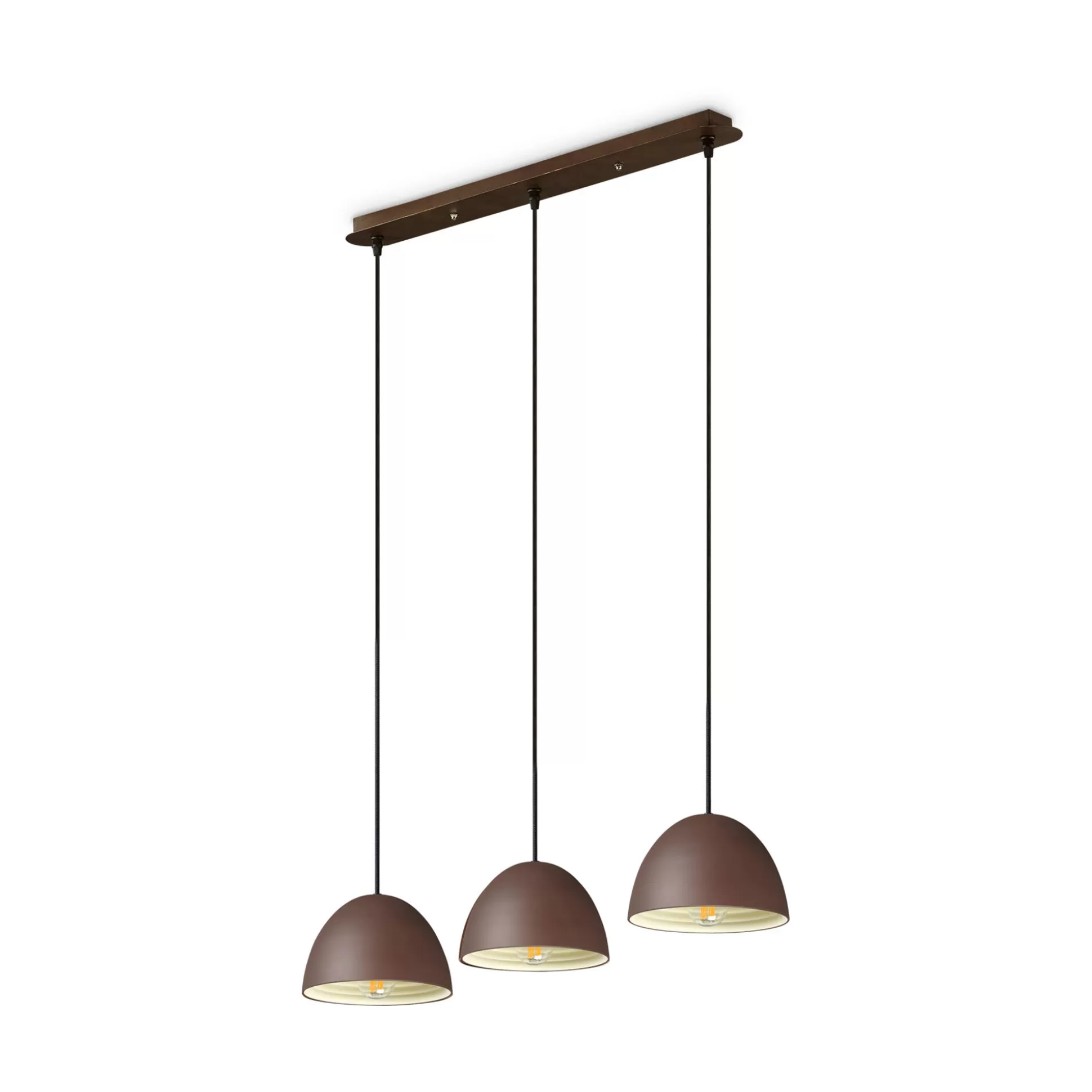 Dmora Lampade A Sospensione<Ideal-Lux - Lampada a sospensione FOLK SP3 COFFEE, 72 x 18 x h42 cm,