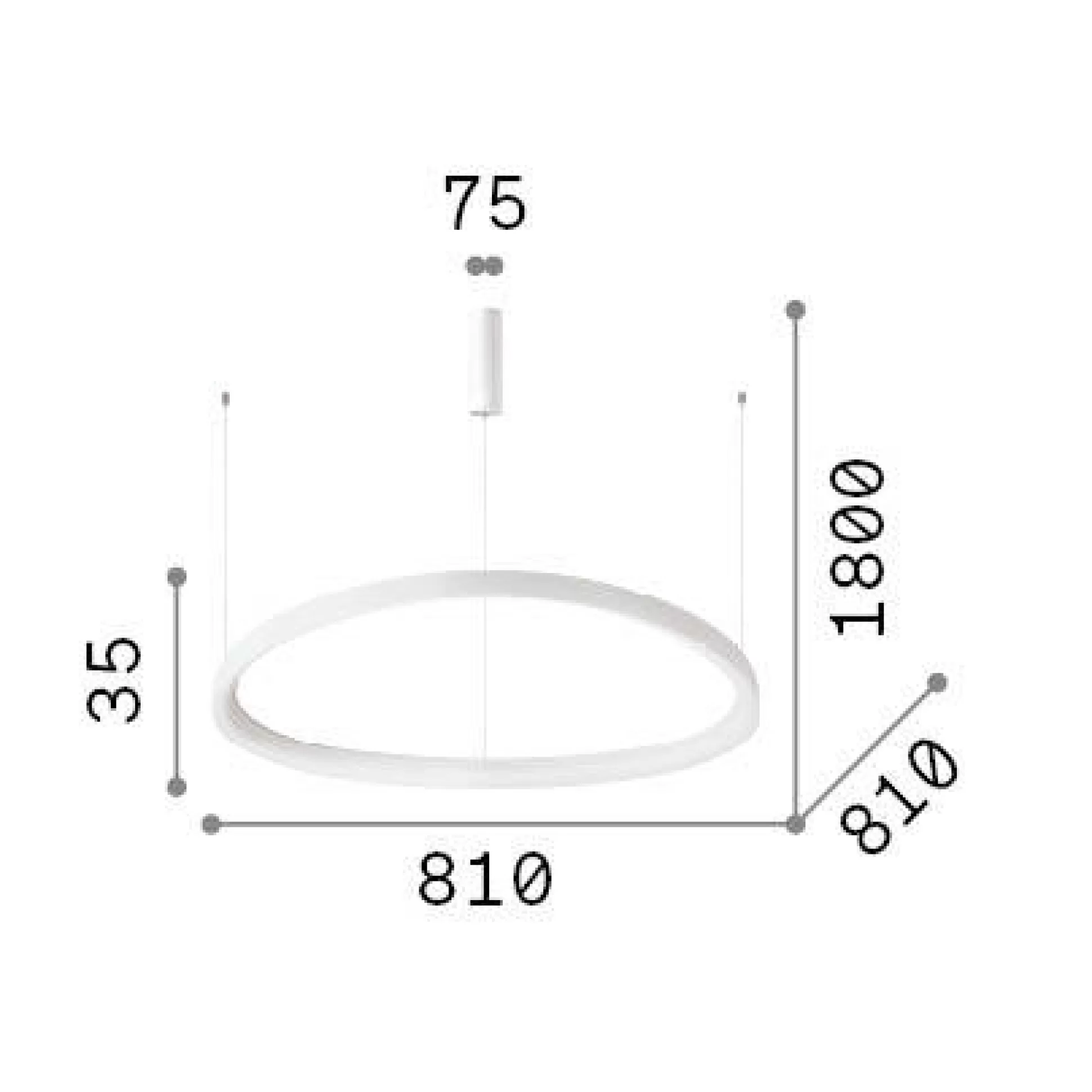 Dmora Lampade A Sospensione<Ideal-Lux - Lampada a sospensione GEMINI SP D081 DALI/PUSH , 81 x 81 x h44 cm,