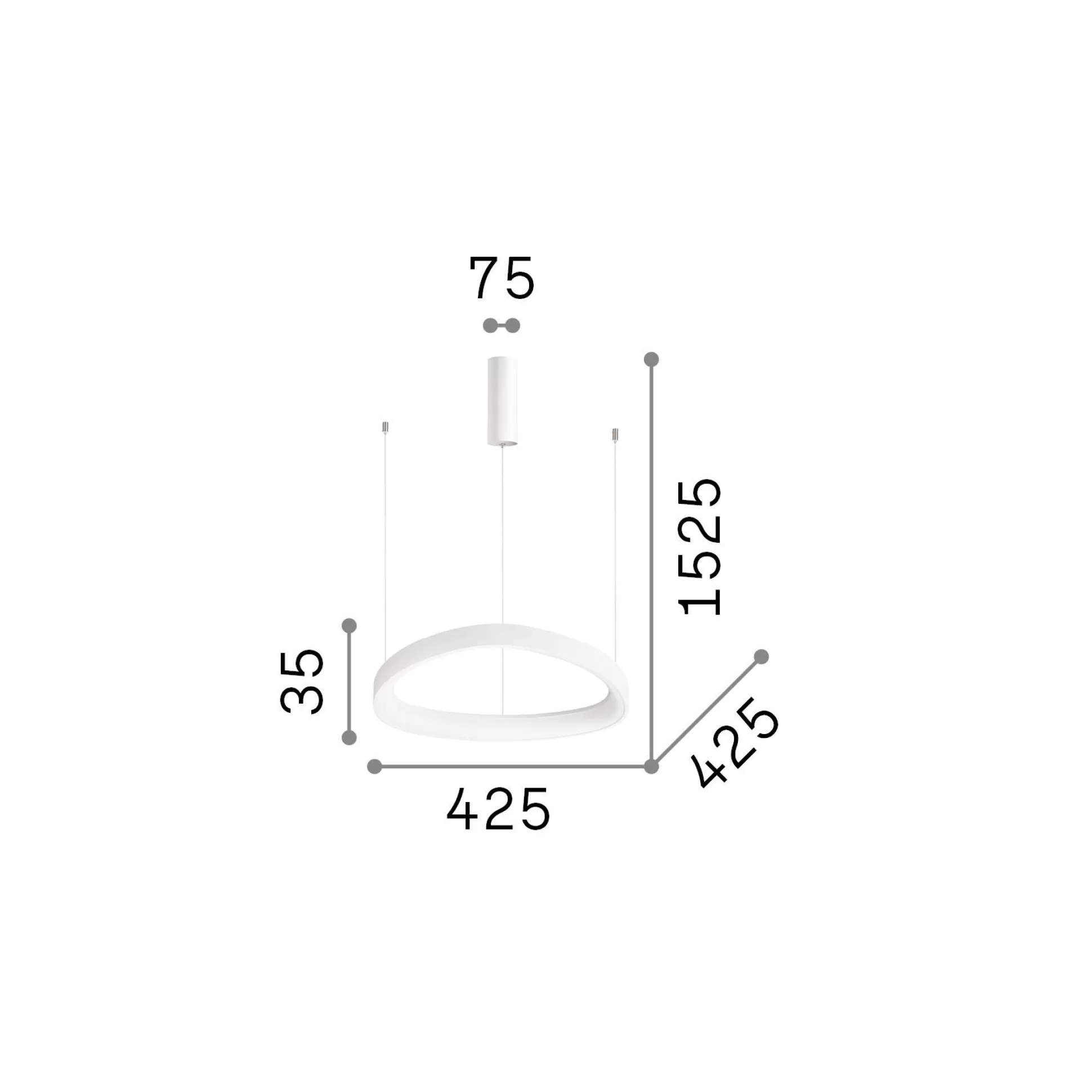 Dmora Lampade A Sospensione<Ideal-Lux - Lampada a sospensione GEMINI SP D042 ON-OFF , 43 x 43 x h29 cm,
