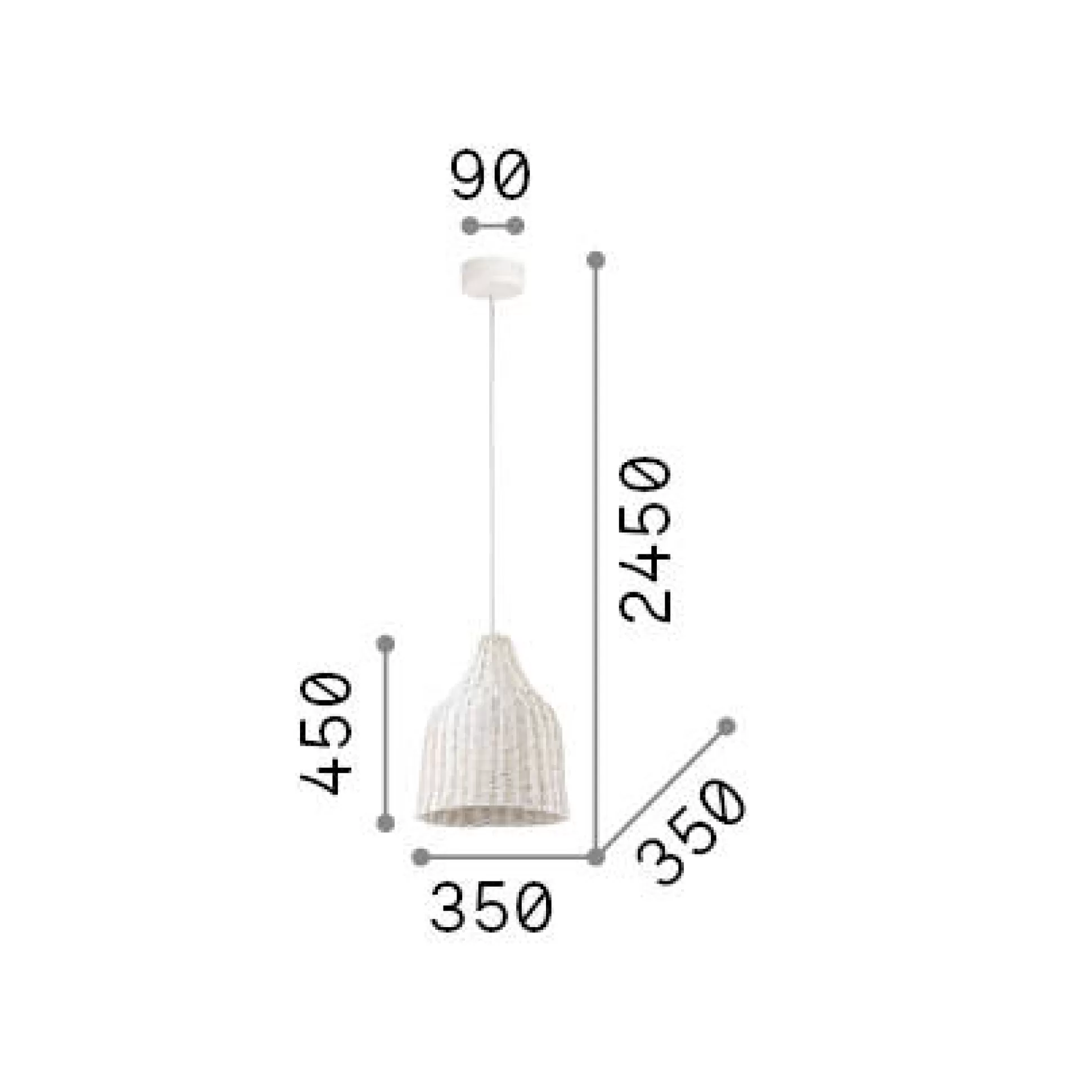Dmora Lampade A Sospensione<Ideal-Lux - Lampada a sospensione HAUNT SP1 LEGNO, 35 x 35 x h70 cm,
