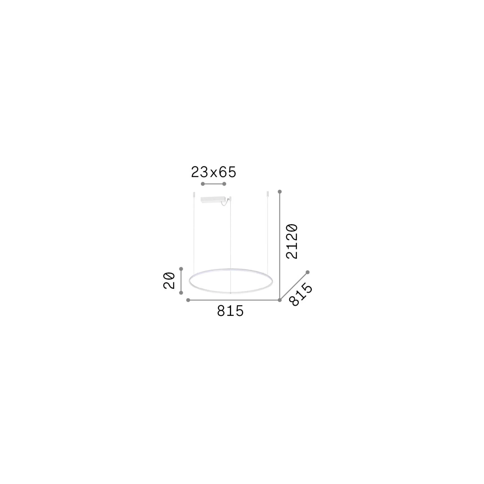 Dmora Lampade A Sospensione<Ideal-Lux - Lampada a sospensione HULAHOOP SP D081, 82 x 82 x h27 cm,