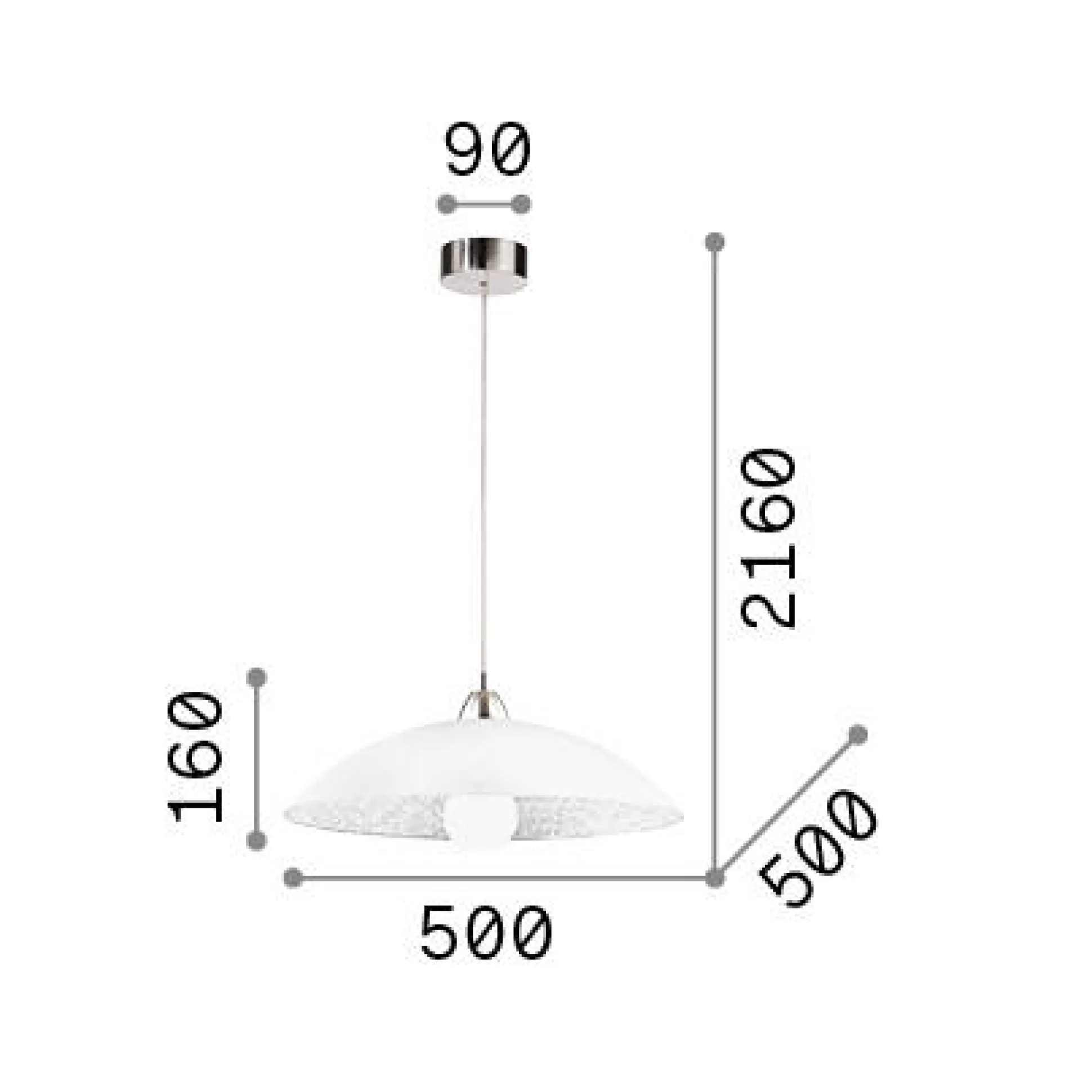 Dmora Lampade A Sospensione<Ideal-Lux - Lampada a sospensione LANA SP1, 50 x 50 x h41 cm,