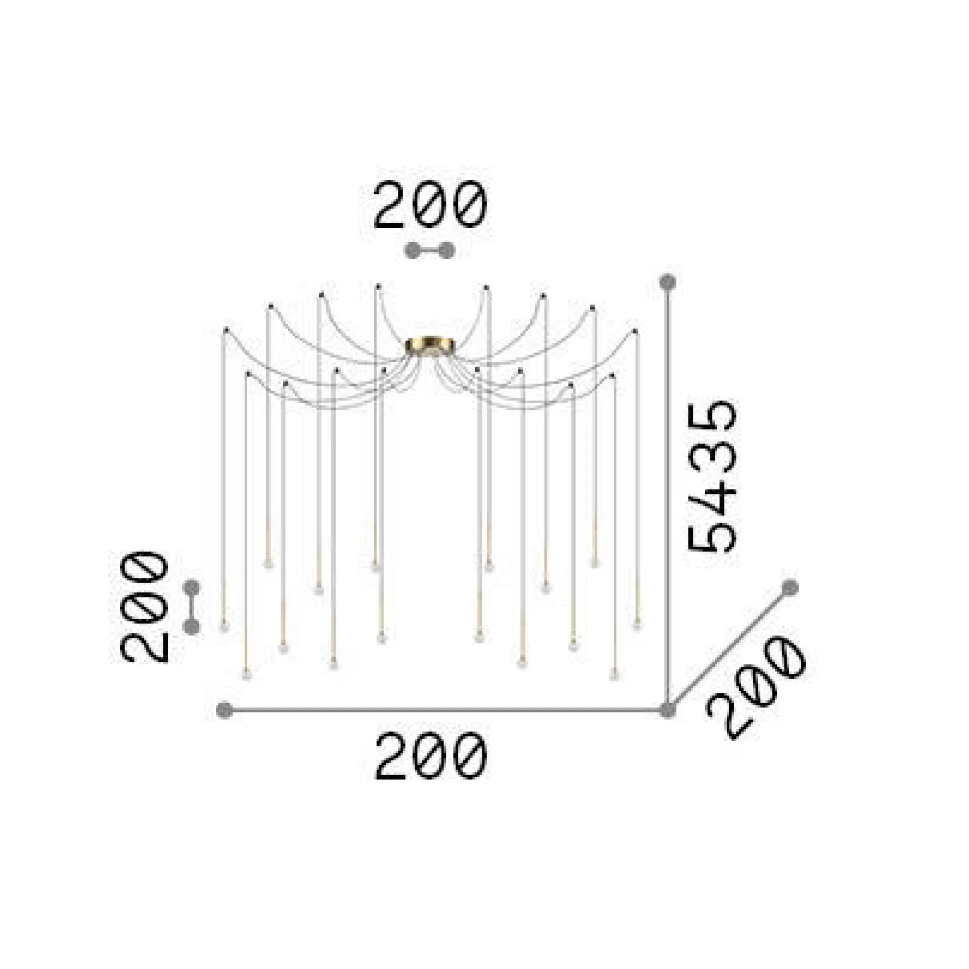 Dmora Lampade A Sospensione<Ideal-Lux - Lampada a sospensione LUCCIOLA SP16 , 20 x 20 x h45 cm,