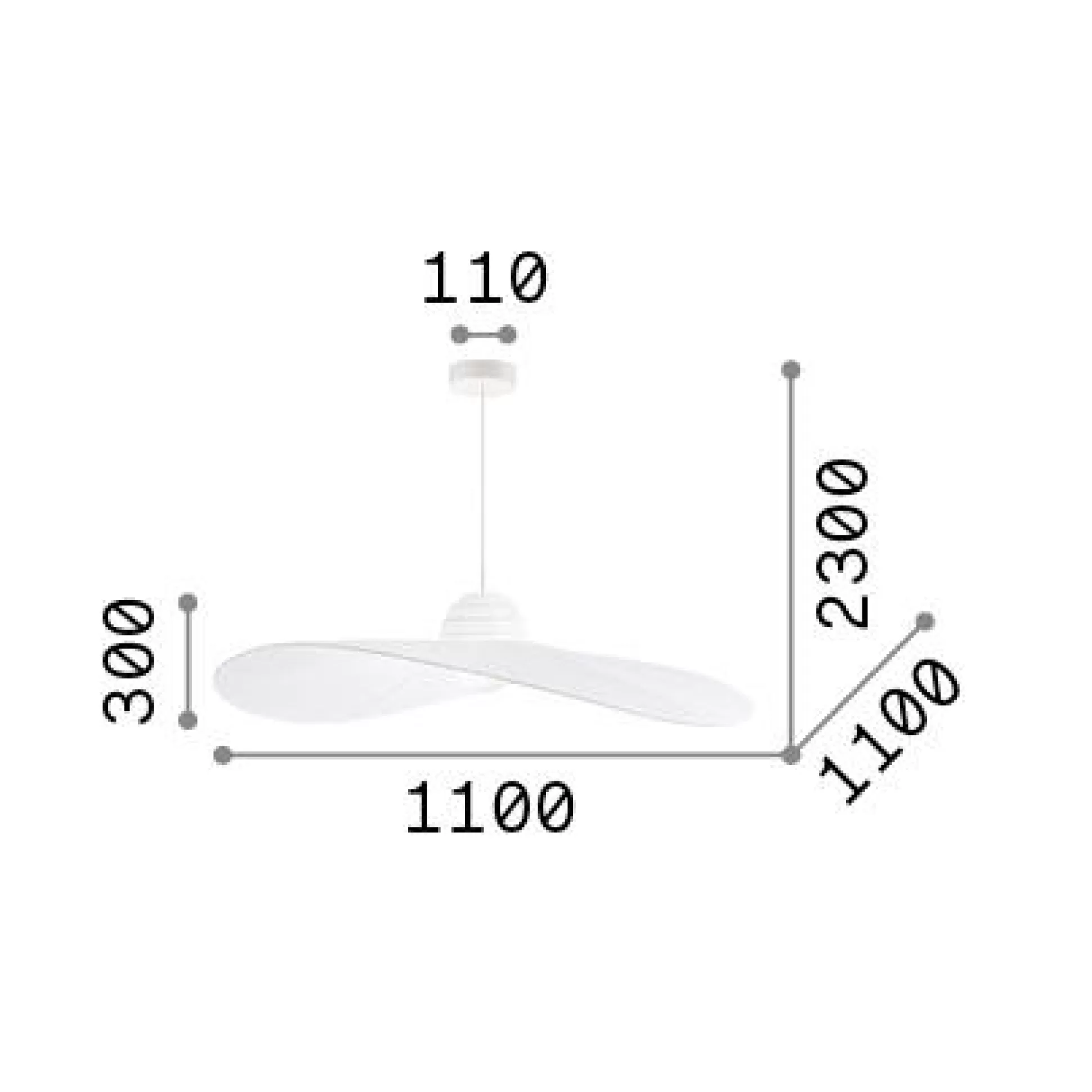 Dmora Lampade A Sospensione<Ideal-Lux - Lampada a sospensione MADAME SP1 AVORIO, 110 x 110 x h55 cm,