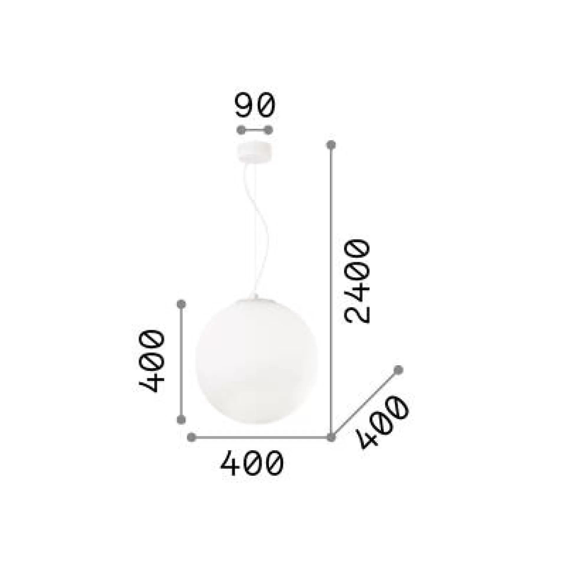 Dmora Lampade A Sospensione<Ideal-Lux - Lampada a sospensione MAPA SP1 D40, 40 x 40 x h65 cm,