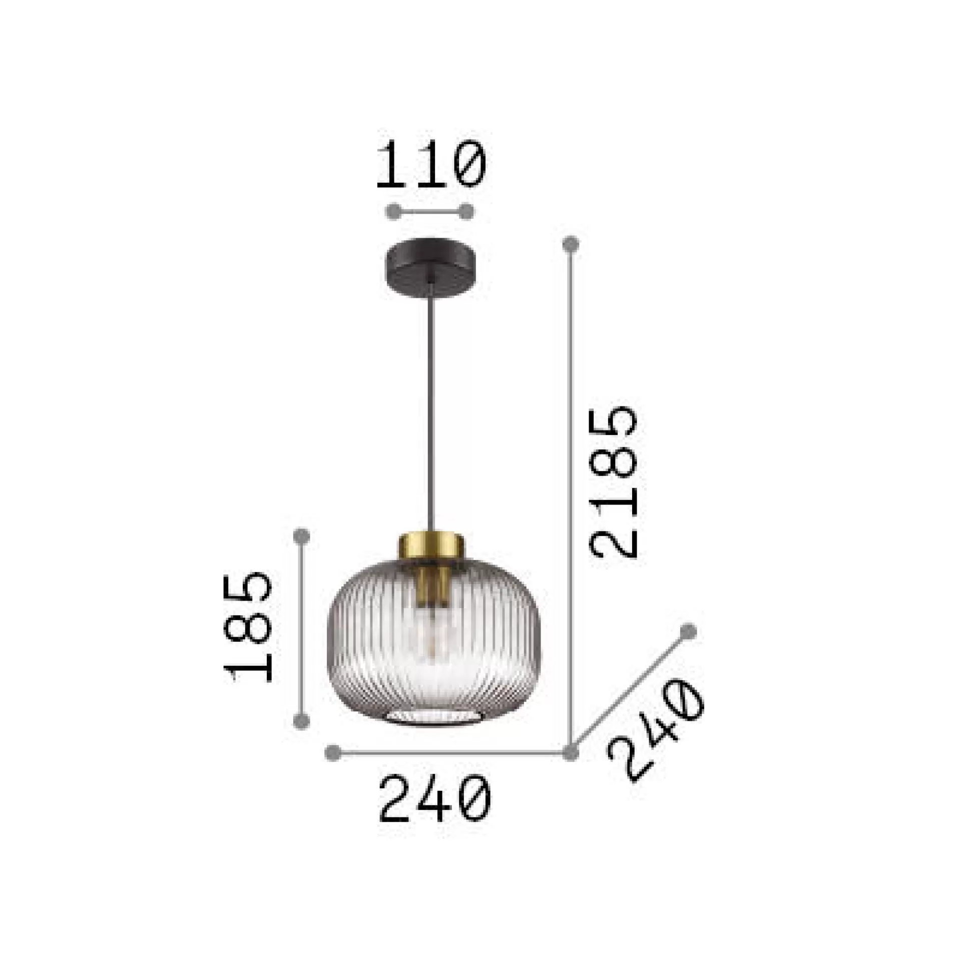 Dmora Lampade A Sospensione<Ideal-Lux - Lampada a sospensione MINT-2 SP1 , 24 x 24 x h44 cm,