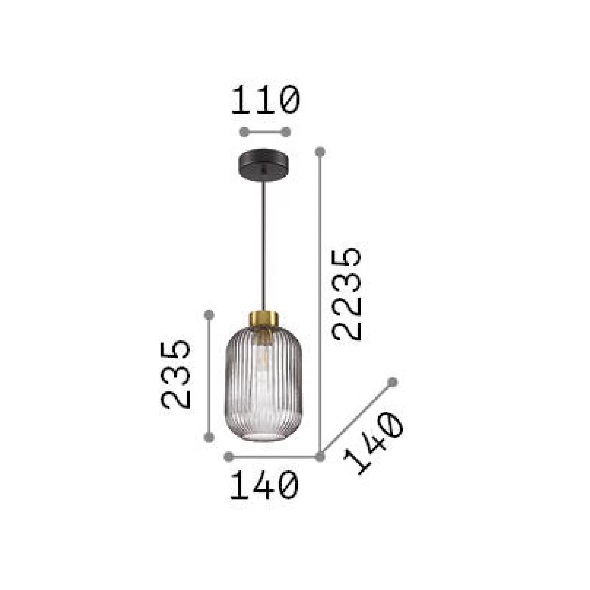 Dmora Lampade A Sospensione<Ideal-Lux - Lampada a sospensione MINT-1 SP1 , 14 x 14 x h49 cm,