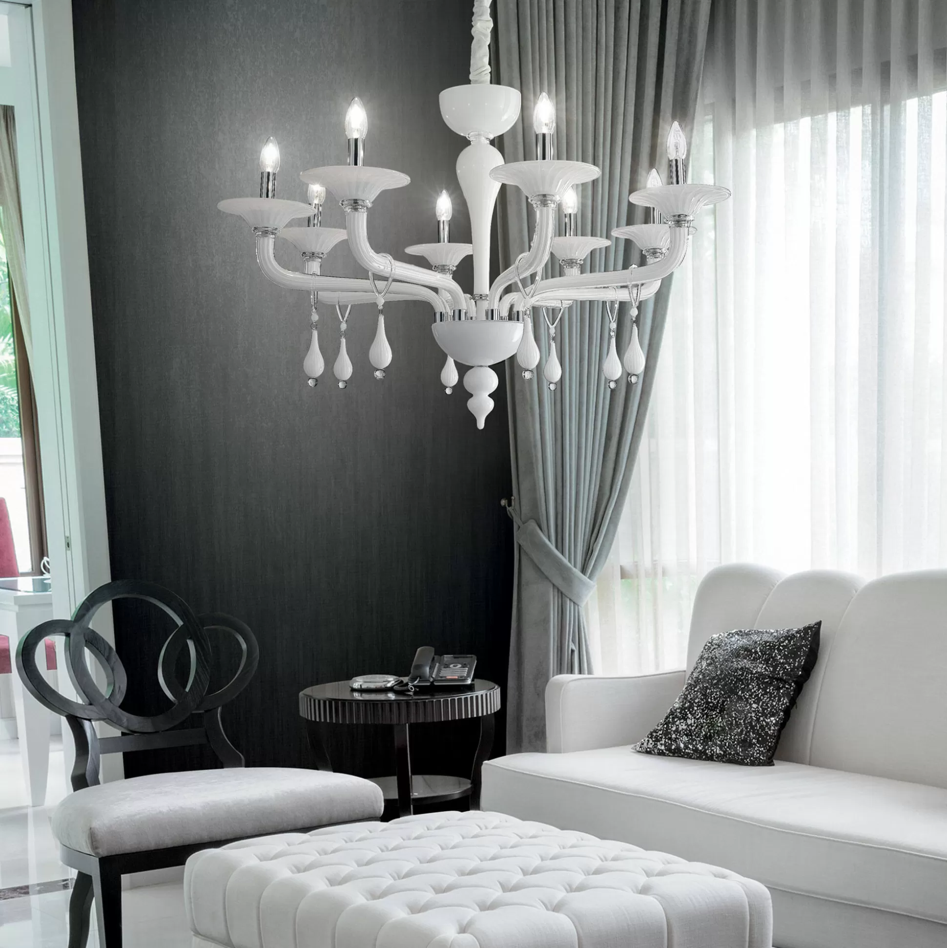 Dmora Lampade A Sospensione<Ideal-Lux - Lampada a sospensione MIRAMARE SP8, 95 x 95 x h87 cm,
