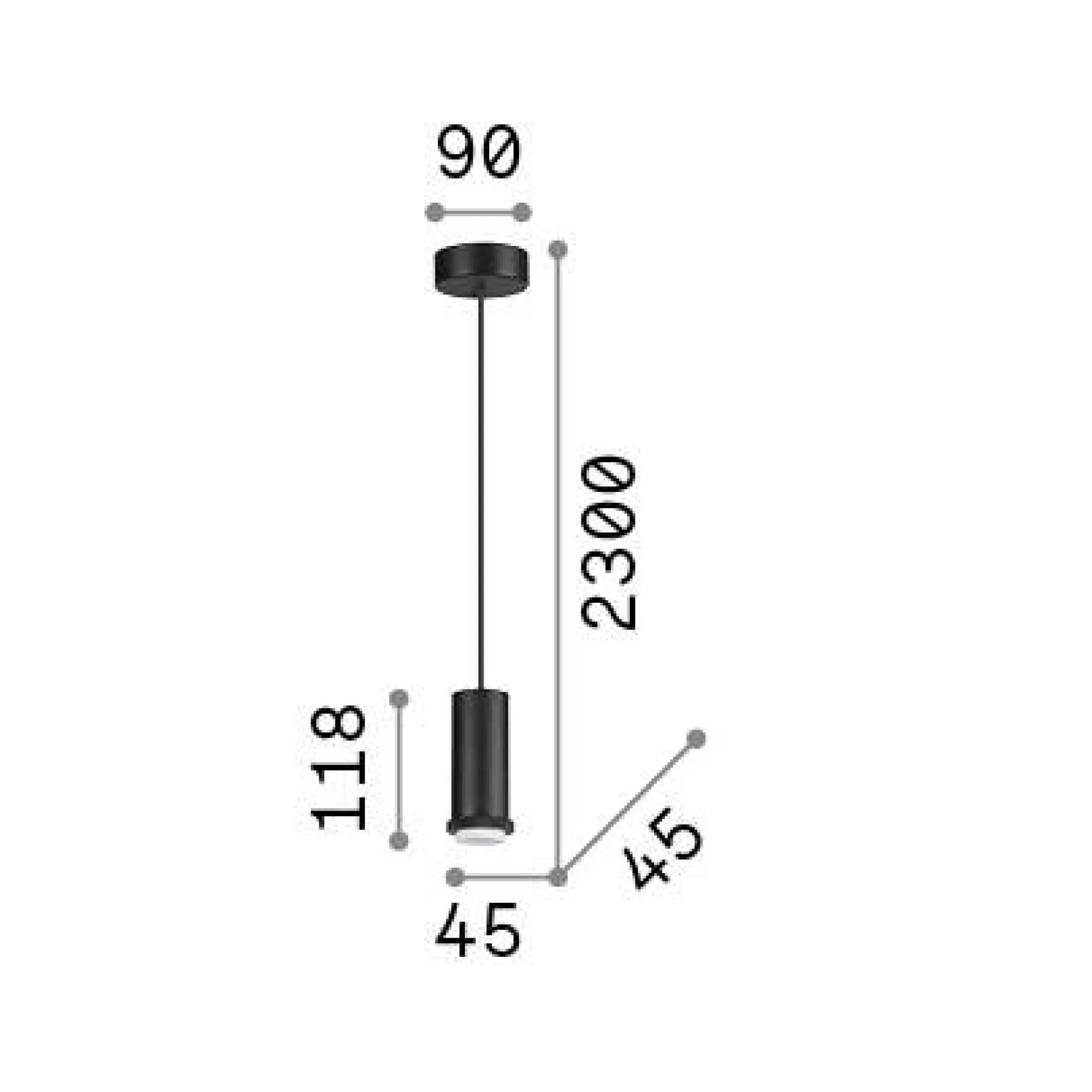 Dmora Lampade A Sospensione<Ideal-Lux - Lampada a sospensione MIX UP MSP1 , 5 x 5 x h37 cm,