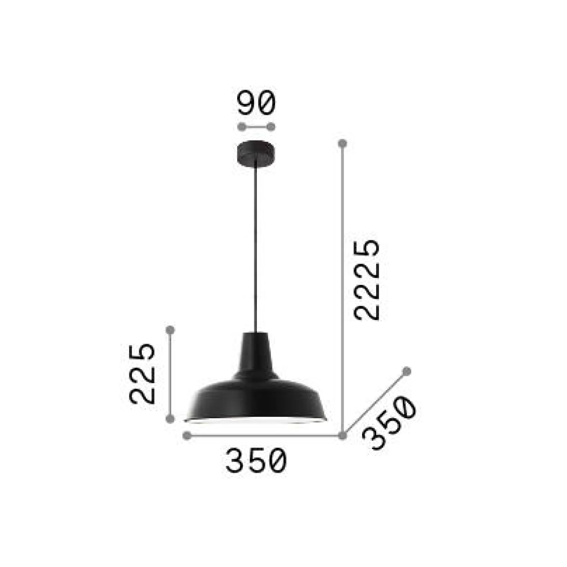 Dmora Lampade A Sospensione<Ideal-Lux - Lampada a sospensione MOBY SP1 , 35 x 35 x h48 cm,