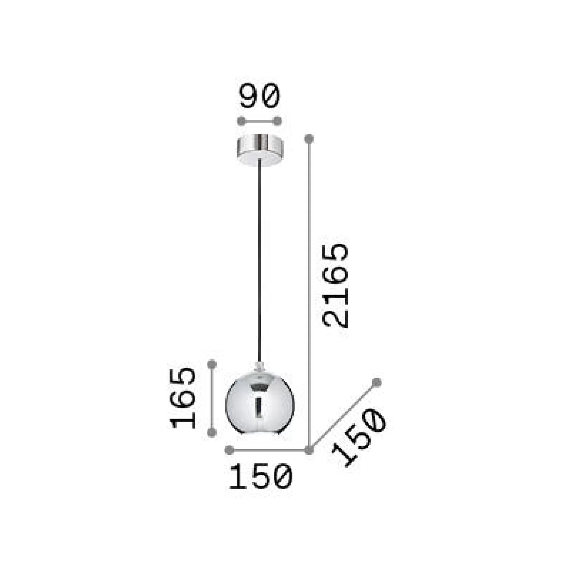 Dmora Lampade A Sospensione<Ideal-Lux - Lampada a sospensione MR JACK SP1 BIG , 15 x 15 x h42 cm,