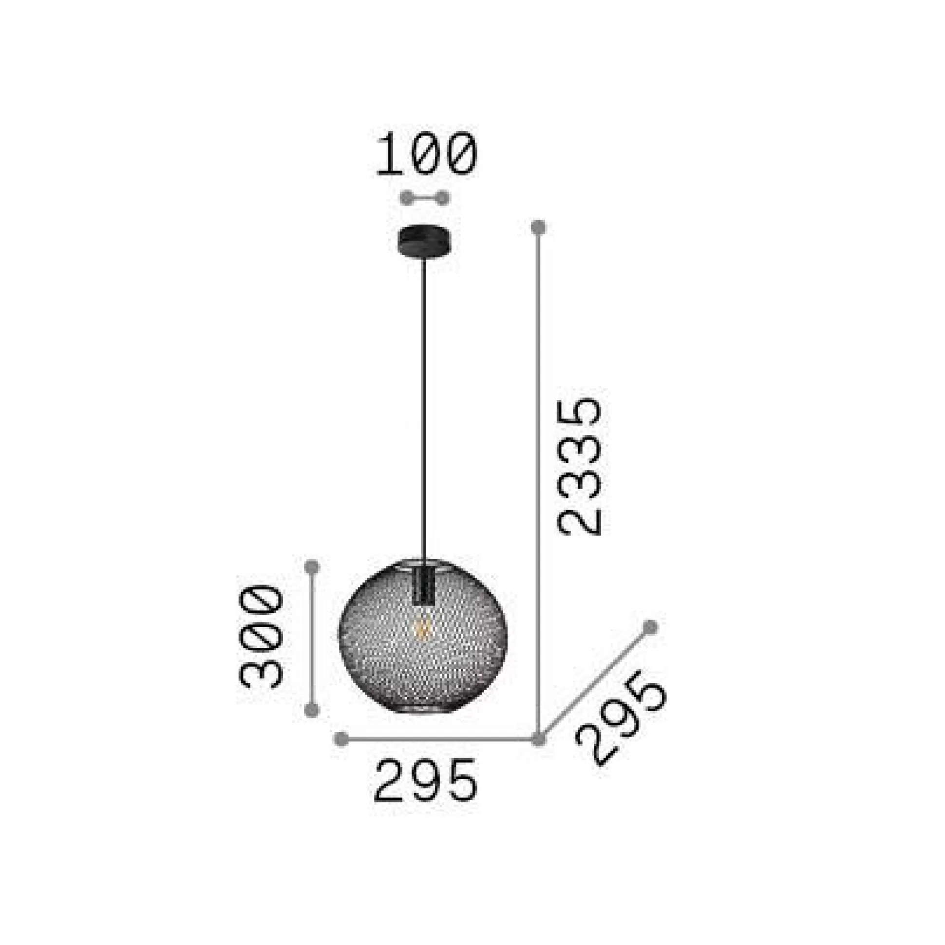 Dmora Lampade A Sospensione<Ideal-Lux - Lampada a sospensione NET SP1 D29 , 30 x 30 x h54 cm,
