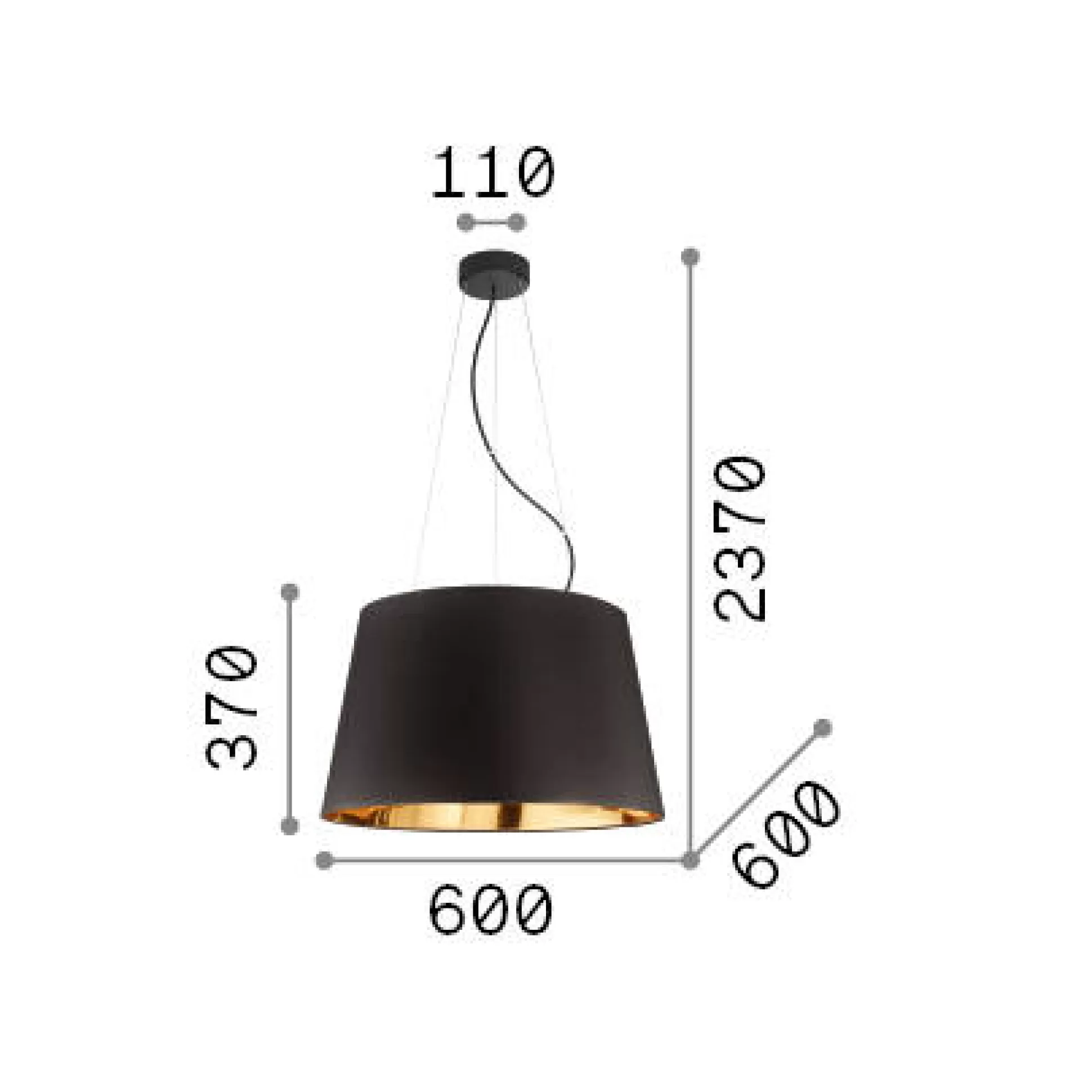 Dmora Lampade A Sospensione<Ideal-Lux - Lampada a sospensione NORDIK SP6, 60 x 60 x h62 cm,