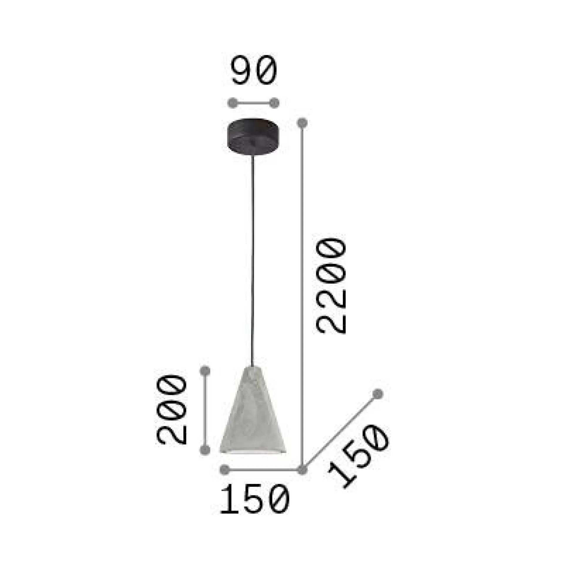 Dmora Lampade A Sospensione<Ideal-Lux - Lampada a sospensione OIL-2 SP1, 15 x 15 x h45 cm,