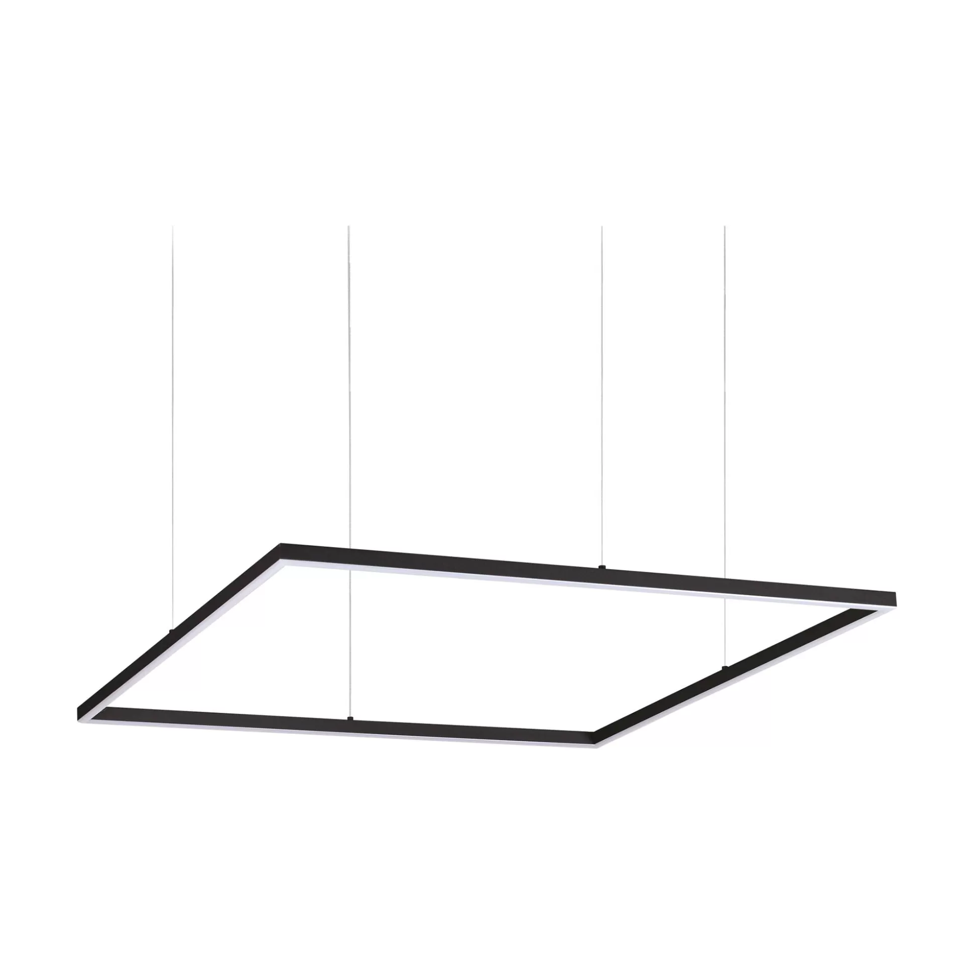 Dmora Lampade A Sospensione<Ideal-Lux - Lampada a sospensione ORACLE SLIM SP D090 SQUARE 3000K ON-OFF BK, 90 x 90 x h28 cm,
