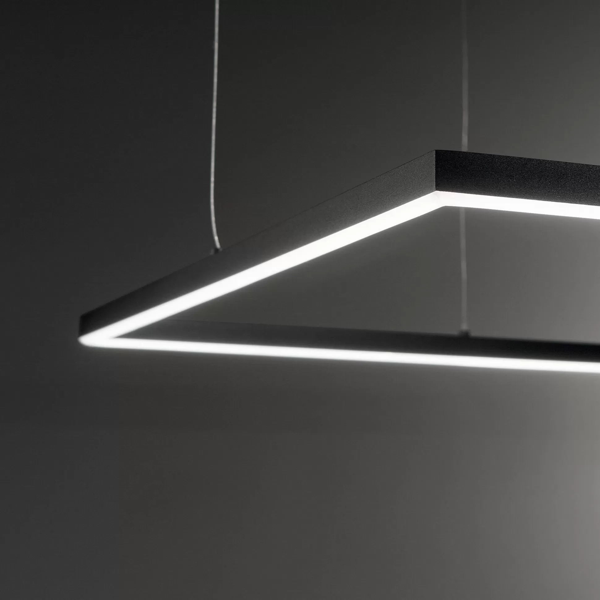 Dmora Lampade A Sospensione<Ideal-Lux - Lampada a sospensione ORACLE SLIM SP D070 SQUARE 3000K ON-OFF BK, 70 x 70 x h28 cm,