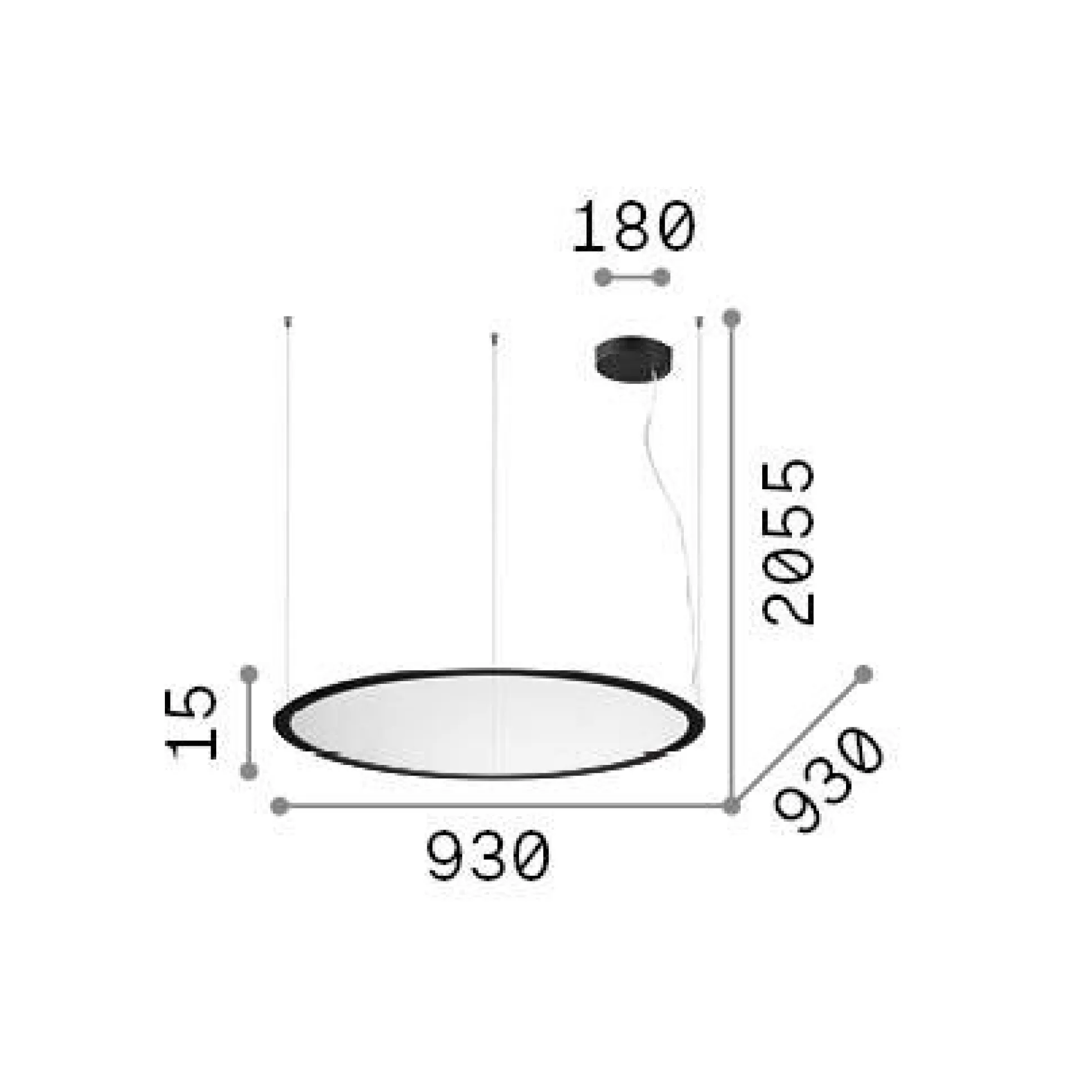Dmora Lampade A Sospensione<Ideal-Lux - Lampada a sospensione ORBIT SP D93 , 93 x 93 x h26 cm,