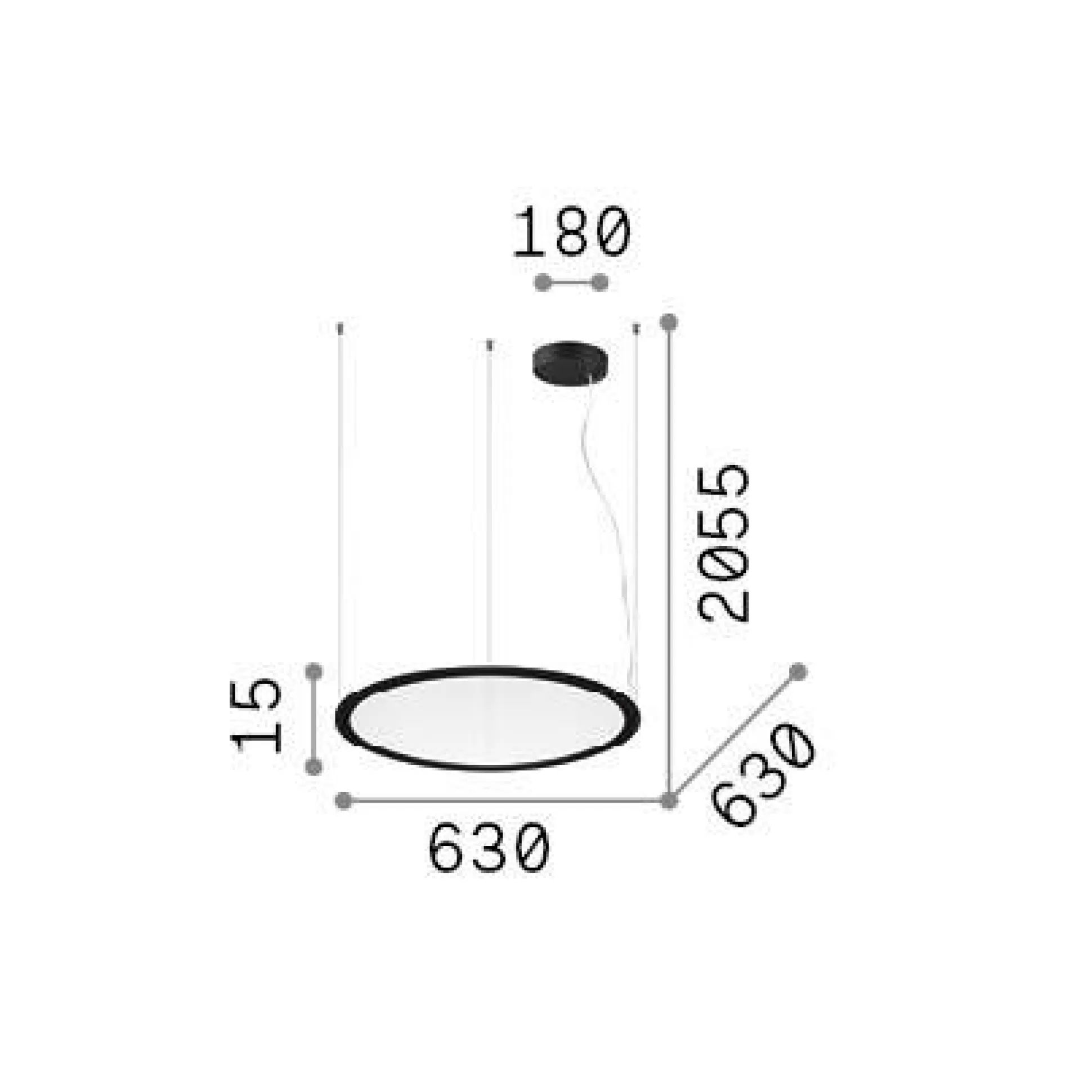 Dmora Lampade A Sospensione<Ideal-Lux - Lampada a sospensione ORBIT SP D63 , 63 x 63 x h26 cm,