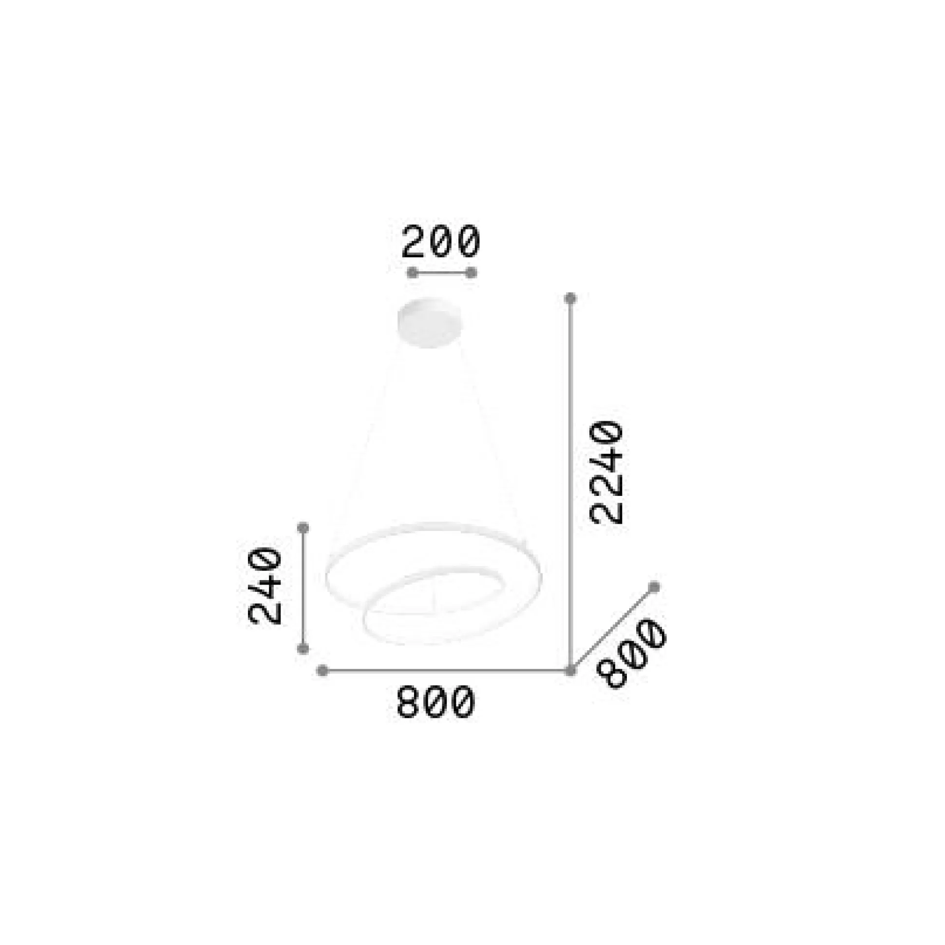 Dmora Lampade A Sospensione<Ideal-Lux - Lampada a sospensione OZ SP D80 DALI , 80 x 80 x h49 cm,
