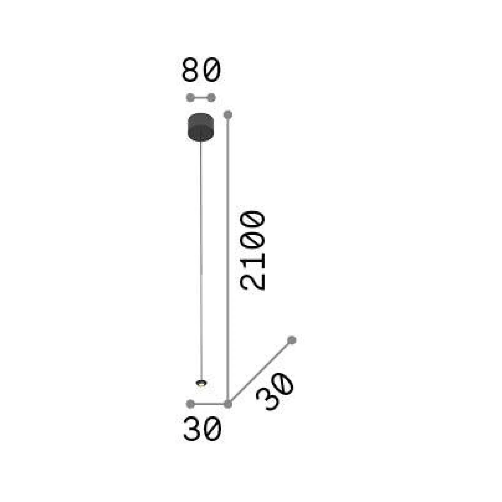 Dmora Lampade A Sospensione<Ideal-Lux - Lampada a sospensione RUBBER MSP1 SMALL , 8 x 8 x h210 cm,