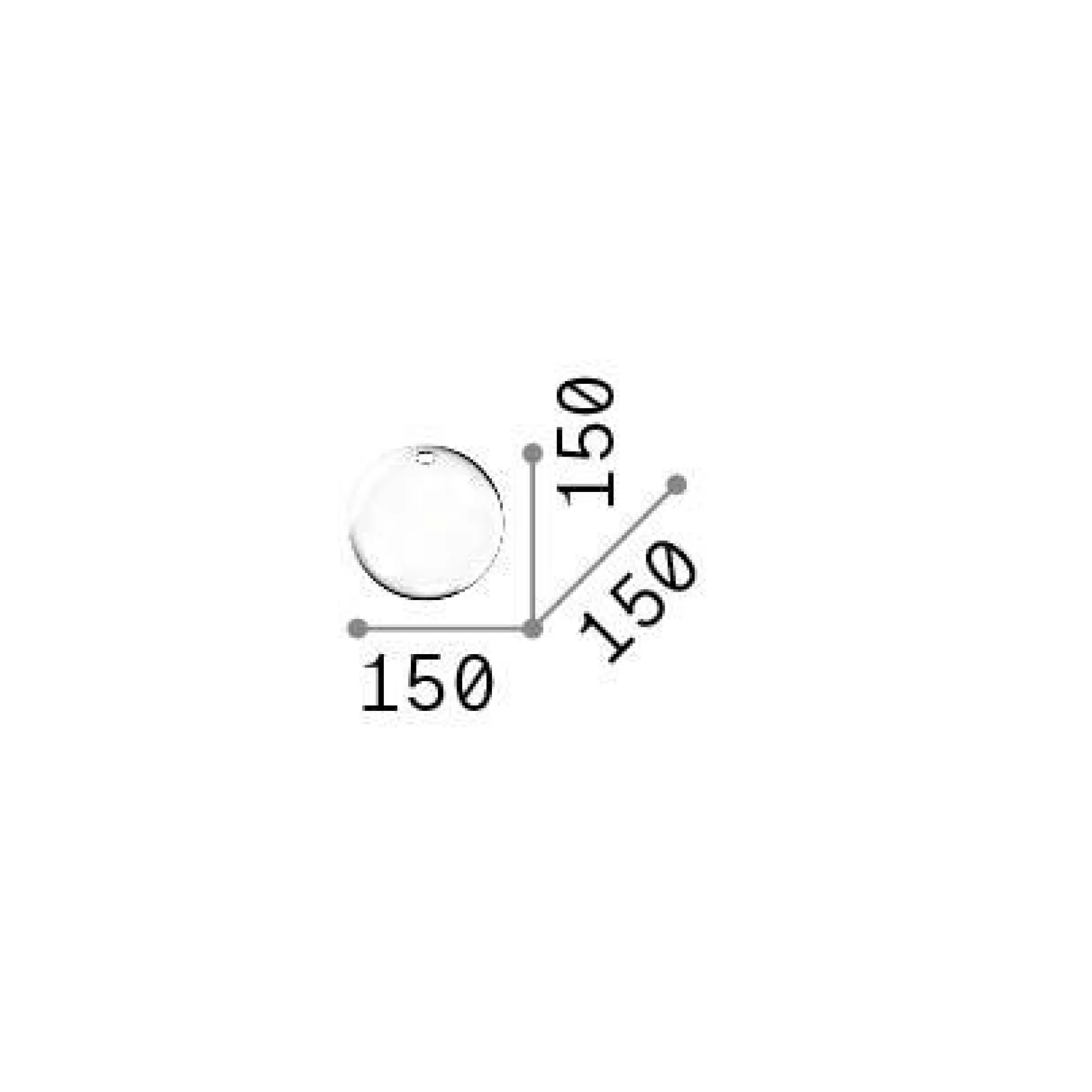 Dmora Lampade A Sospensione<Ideal-Lux - Lampada a sospensione RUBBER VETRO D15 FUME', 15 x 15 x h15 cm,