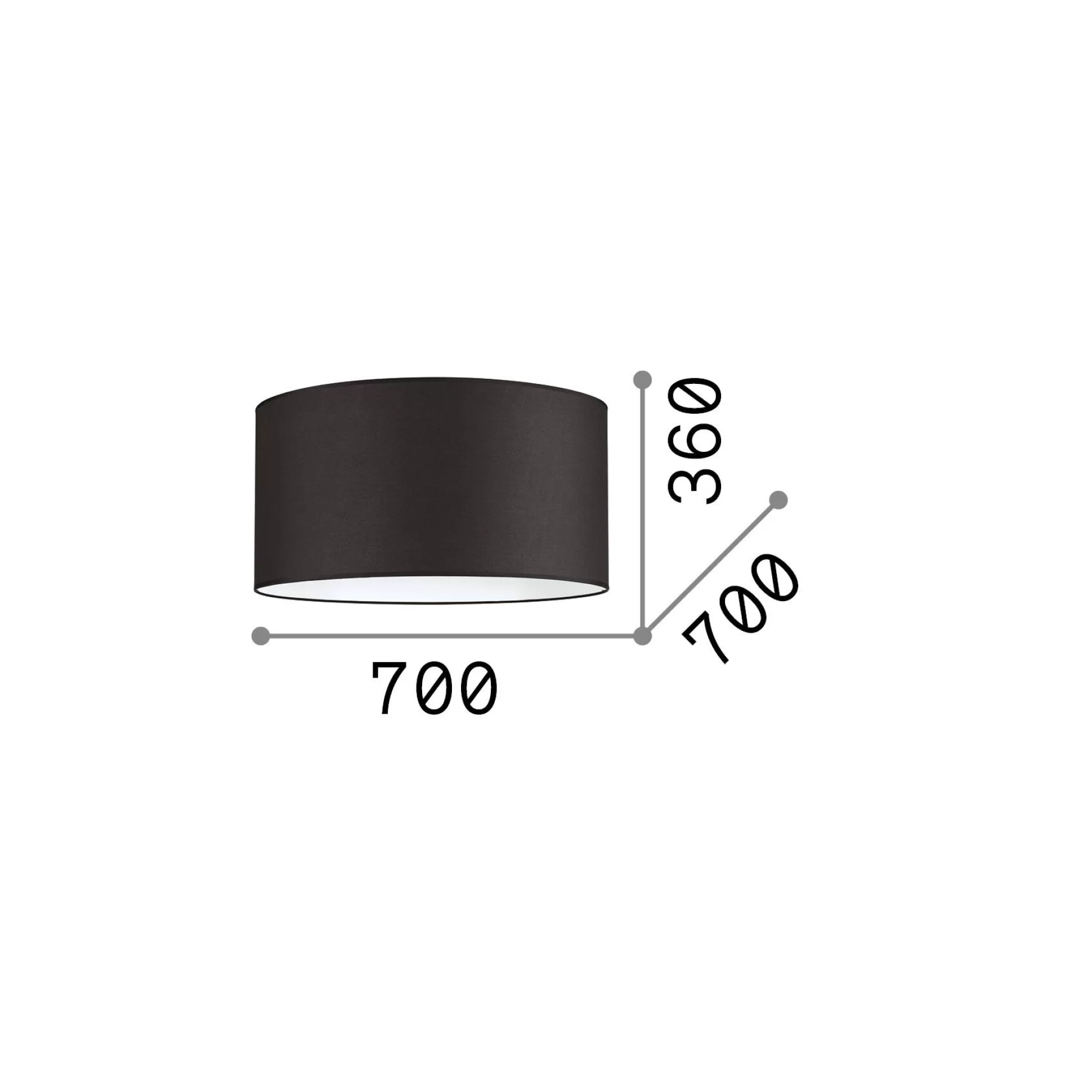 Dmora Lampade A Sospensione<Ideal-Lux - Lampada a sospensione SET UP PARALUME CILINDRO D70 , 70 x 70 x h36 cm,