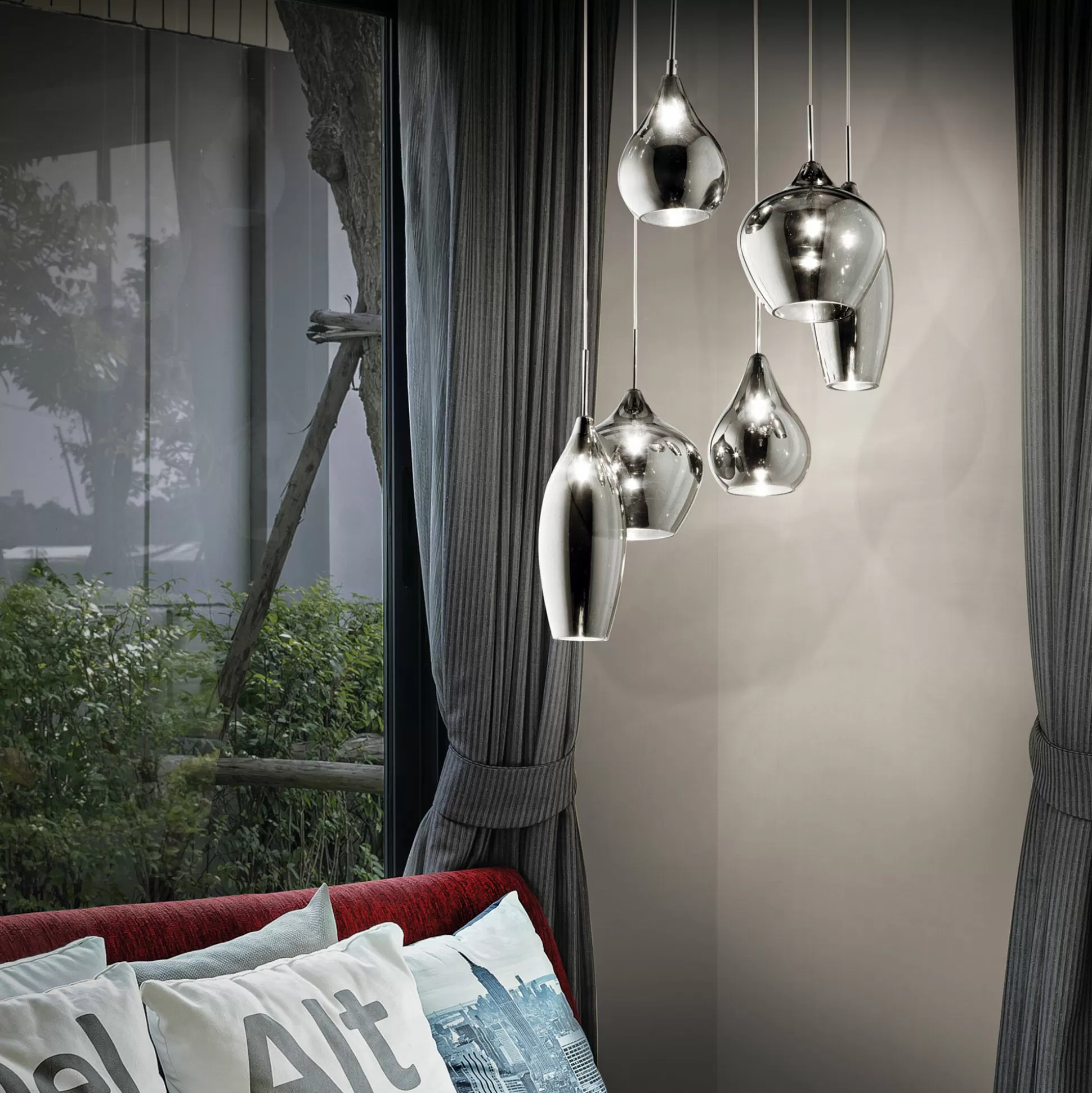 Dmora Lampade A Sospensione<Ideal-Lux - Lampada a sospensione SOFT SP6 FUME', 60 x 60 x h56 cm,