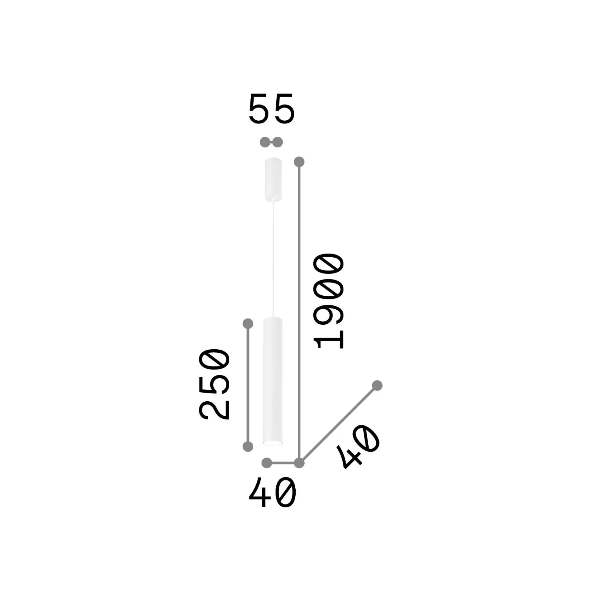 Dmora Lampade A Sospensione<Ideal-Lux - Lampada a sospensione TUBE SP D4 , 4 x 4 x h50 cm,