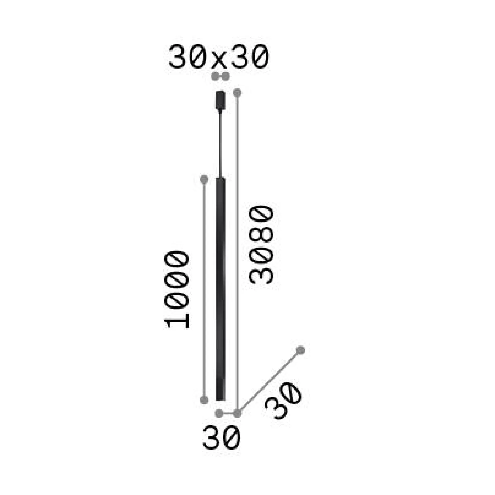 Dmora Lampade A Sospensione<Ideal-Lux - Lampada a sospensione ULTRATHIN SP D100 SQUARE ON-OFF , 3 x 3 x h125 cm,