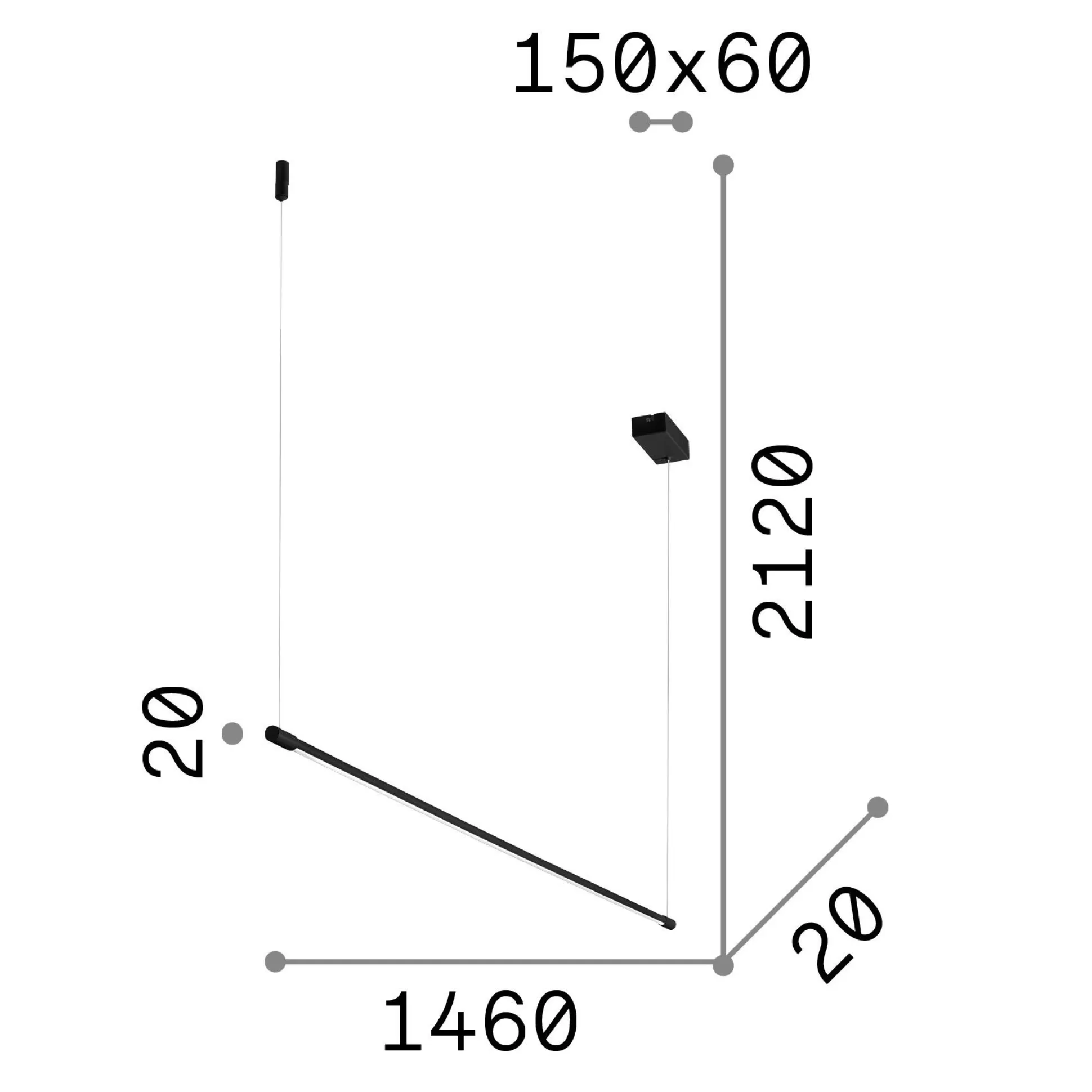 Dmora Lampade A Sospensione<Ideal-Lux - Lampada a sospensione YOKO SP , 146 x 2 x h27 cm,