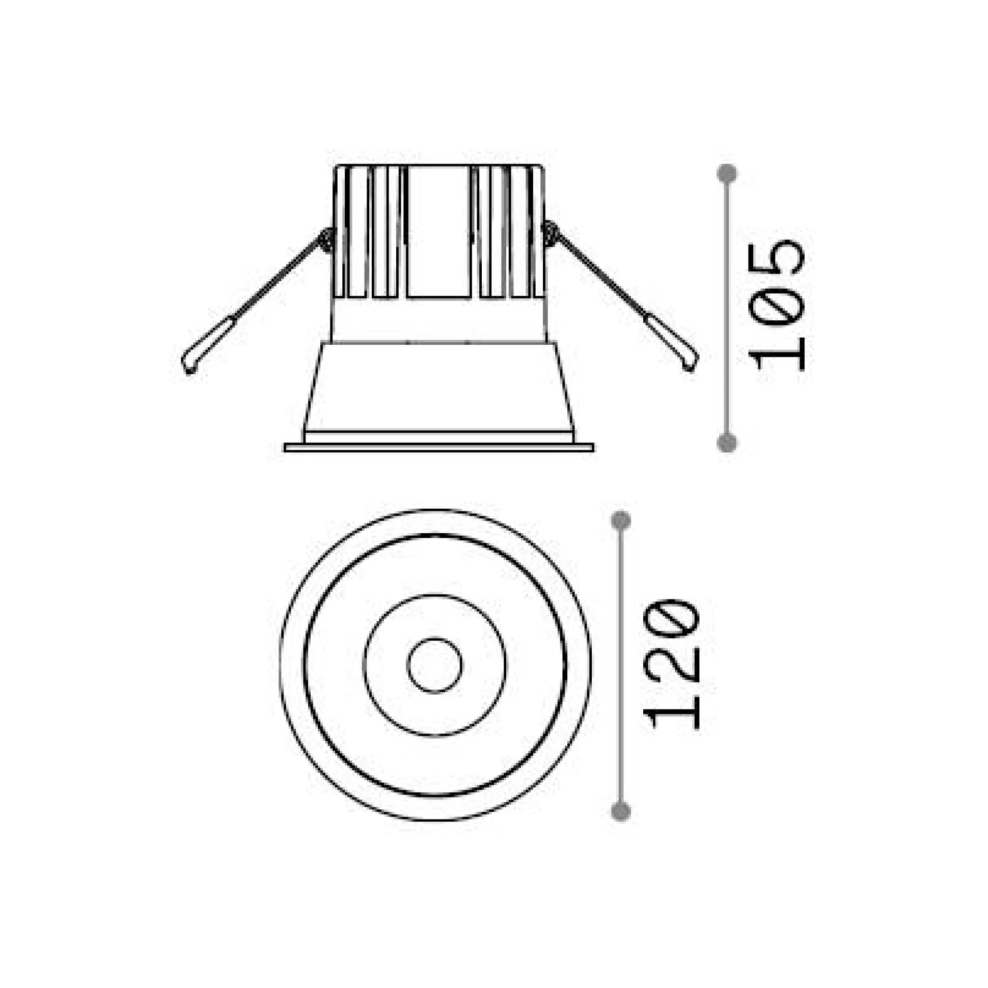 Dmora Lampade Da Incasso<Ideal-Lux - Lampada da incasso GAME TRIM ROUND 20W 3000K BK BK, 12 x 12 x h11 cm,
