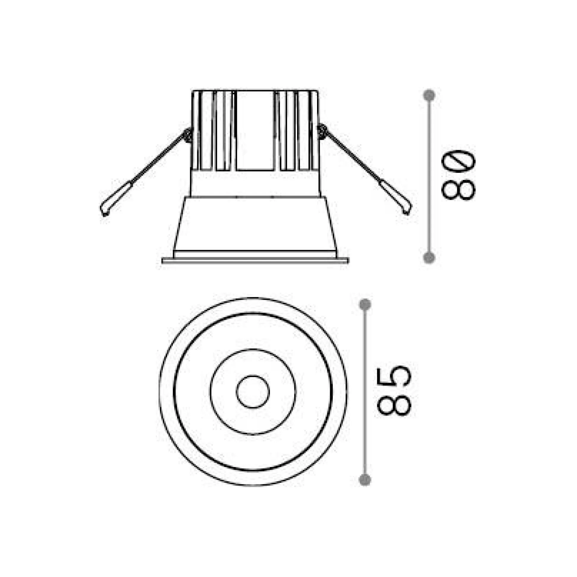 Dmora Lampade Da Incasso<Ideal-Lux - Lampada da incasso GAME TRIM ROUND 11W 3000K BK BK IP65, 9 x 9 x h8 cm,