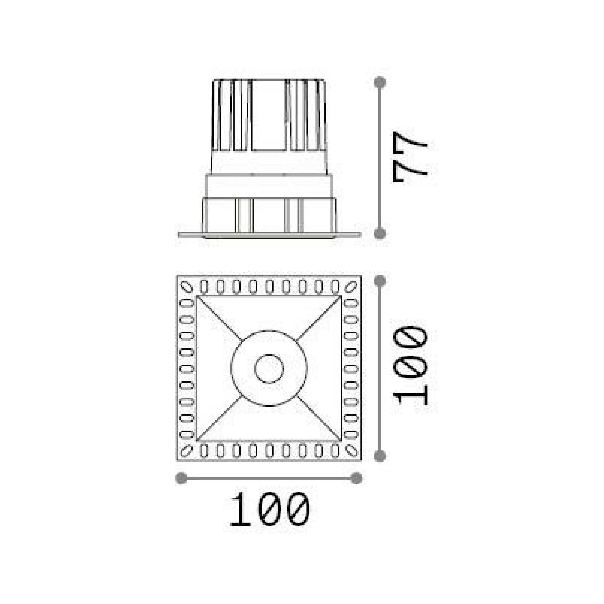 Dmora Lampade Da Incasso<Ideal-Lux - Lampada da incasso GAME TRIMLESS SQUARE 11W 3000K BK , 10 x 10 x h8 cm,