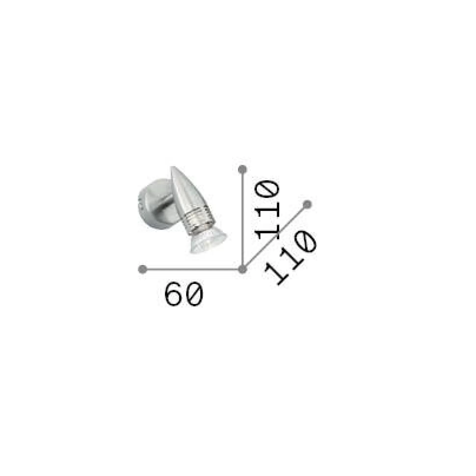 Dmora Lampade Da Parete<Ideal-Lux - Lampada da parete ALFA AP1 BRUNITO, 6 x 11 x h11 cm,