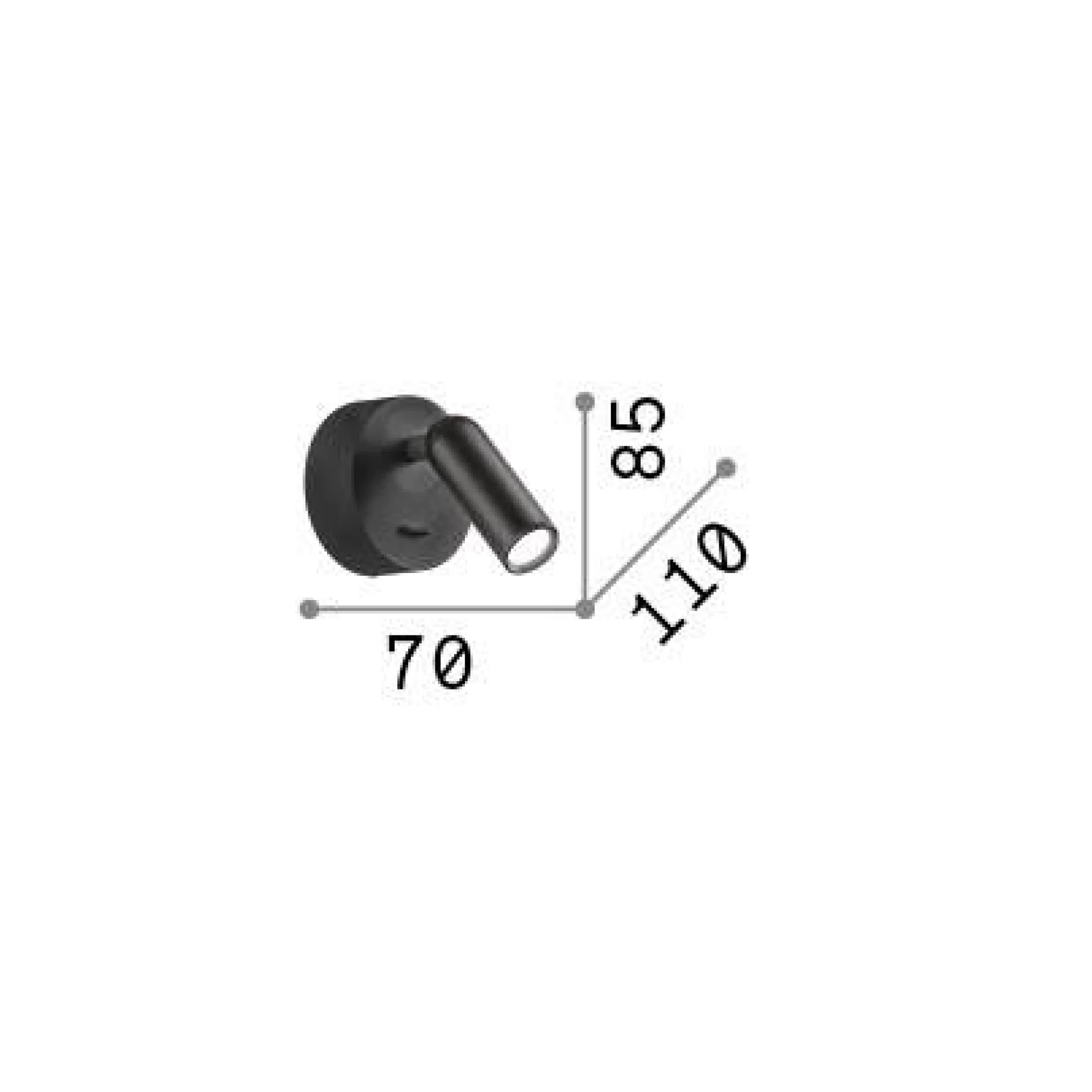 Dmora Lampade Da Parete<Ideal-Lux - Lampada da parete BEAN AP ROUND , 7 x 9 x h11 cm,