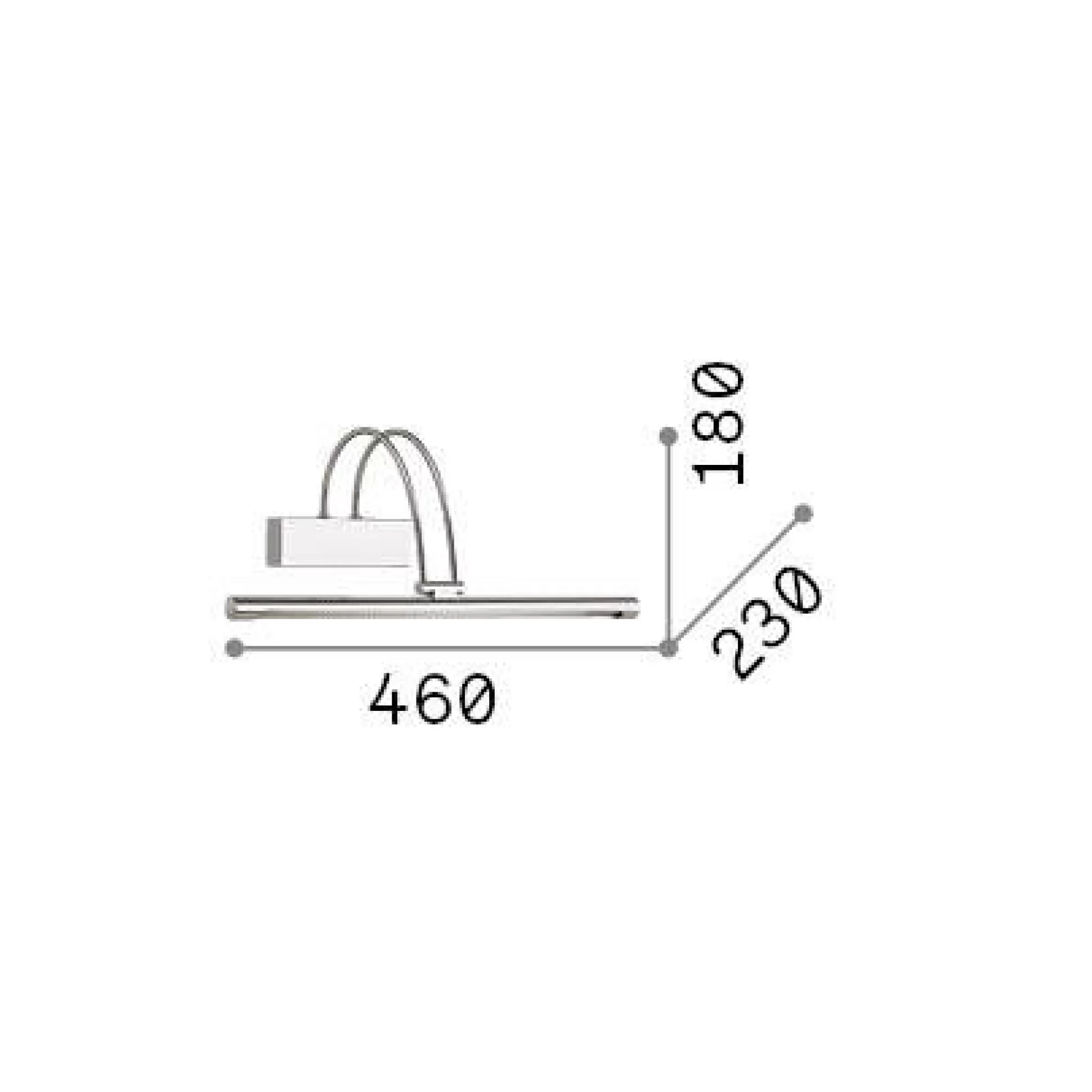 Dmora Lampade Da Parete<Ideal-Lux - Lampada da parete BOW AP D46 BRUNITO, 46 x 18 x h23 cm,