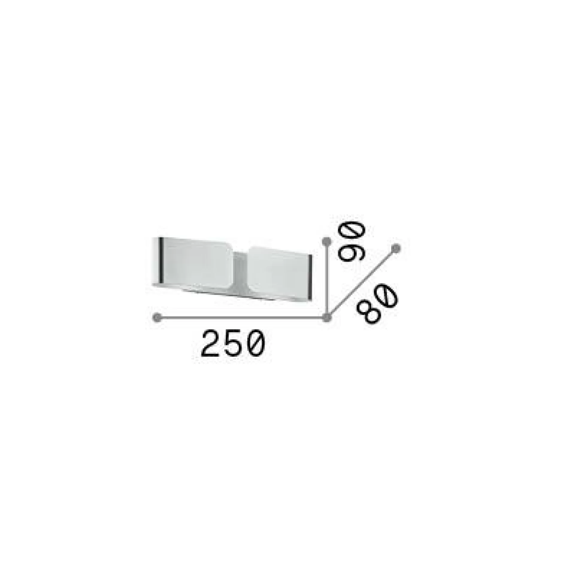 Dmora Lampade Da Parete<Ideal-Lux - Lampada da parete CLIP AP2 MINI COFFEE, 25 x 9 x h8 cm,