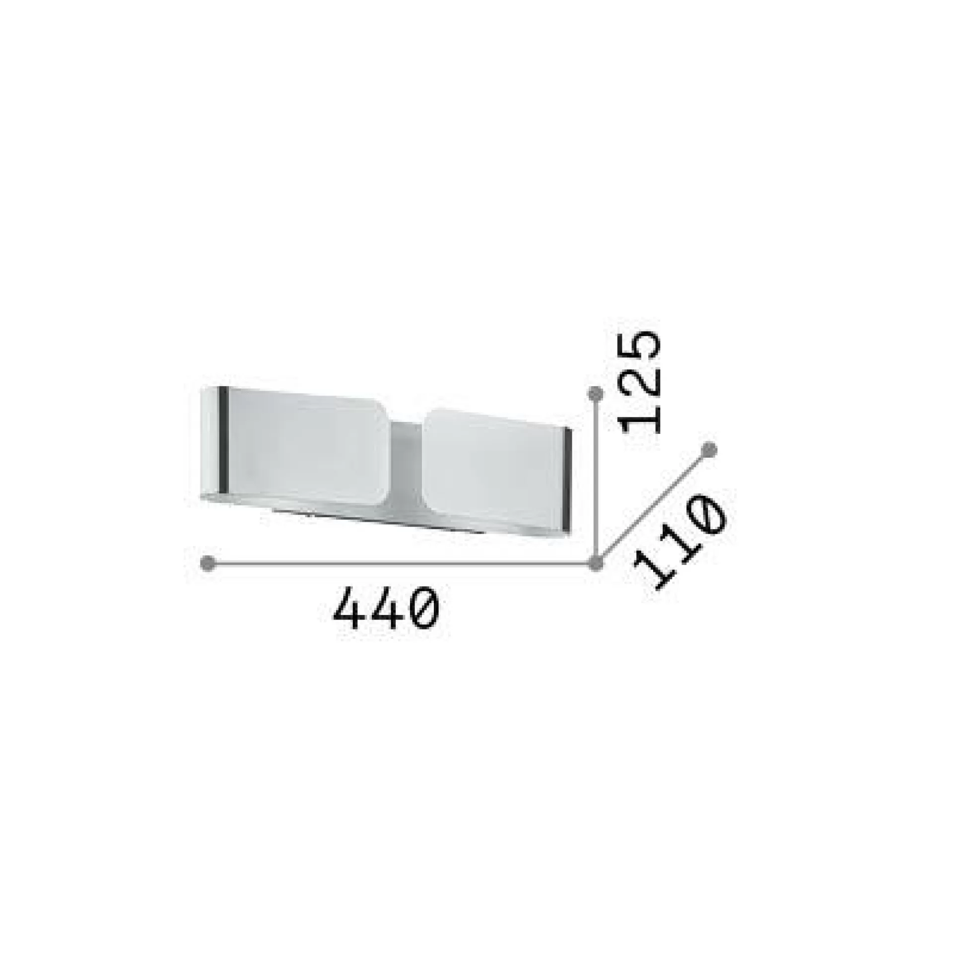 Dmora Lampade Da Parete<Ideal-Lux - Lampada da parete CLIP AP2 SMALL COFFEE, 44 x 13 x h11 cm,