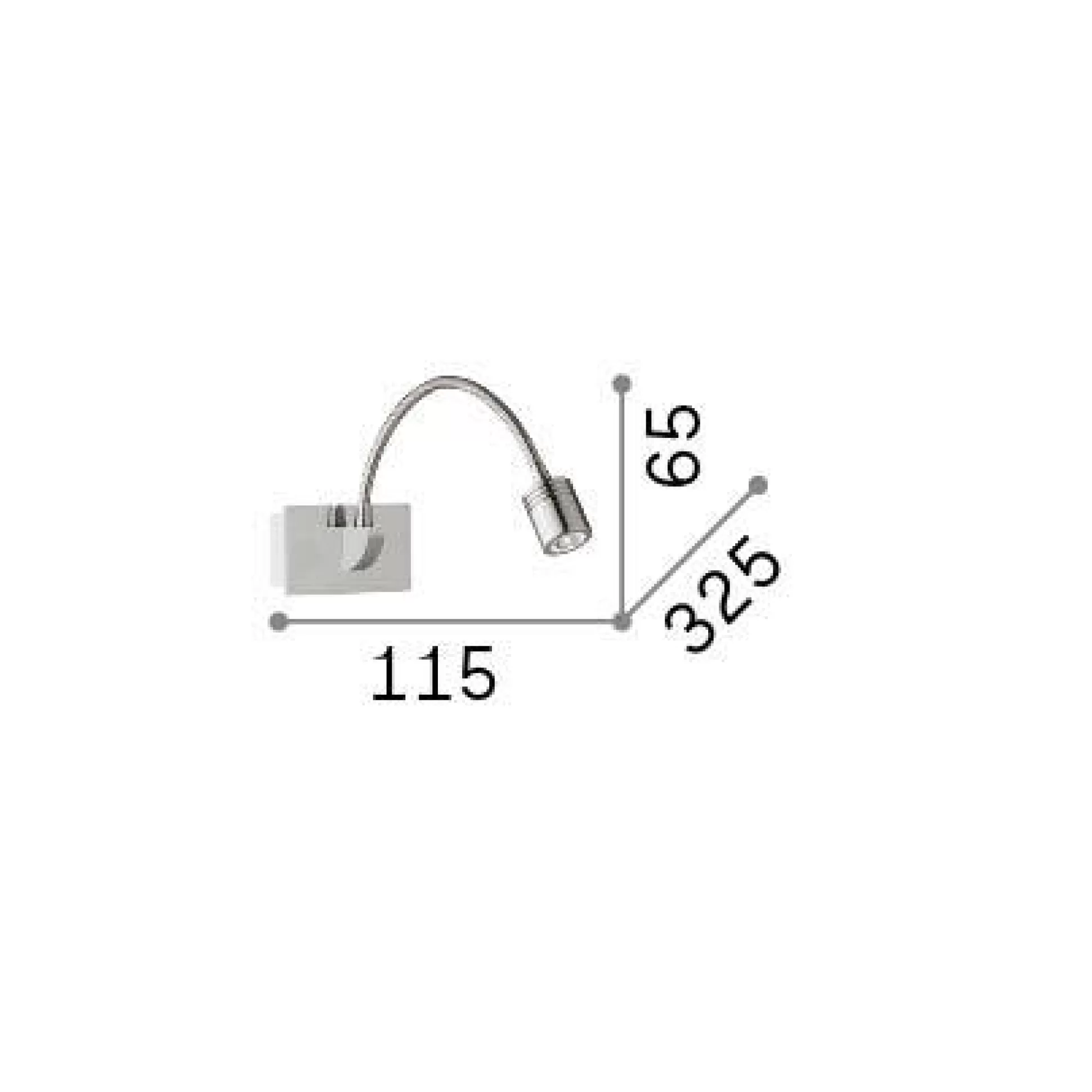 Dmora Lampade Da Parete<Ideal-Lux - Lampada da parete DYNAMO AP BRUNITO, 12 x 7 x h33 cm,
