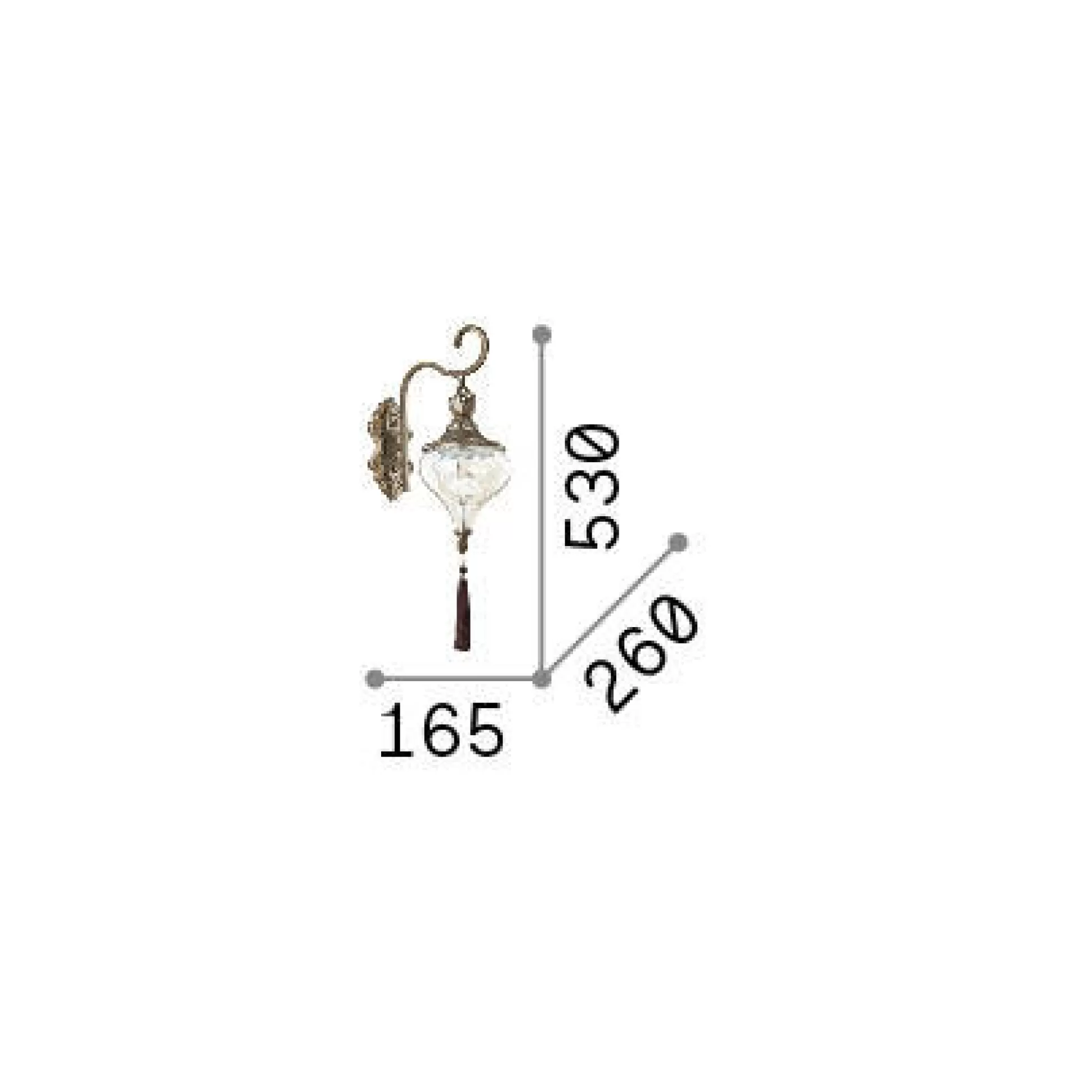 Dmora Lampade Da Parete<Ideal-Lux - Lampada da parete HAREM AP1, 17 x 53 x h26 cm,