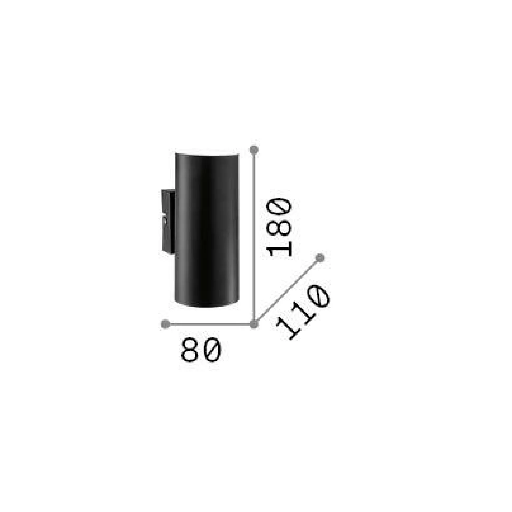 Dmora Lampade Da Parete<Ideal-Lux - Lampada da parete LOOK AP2 BRUNITO, 8 x 18 x h11 cm,